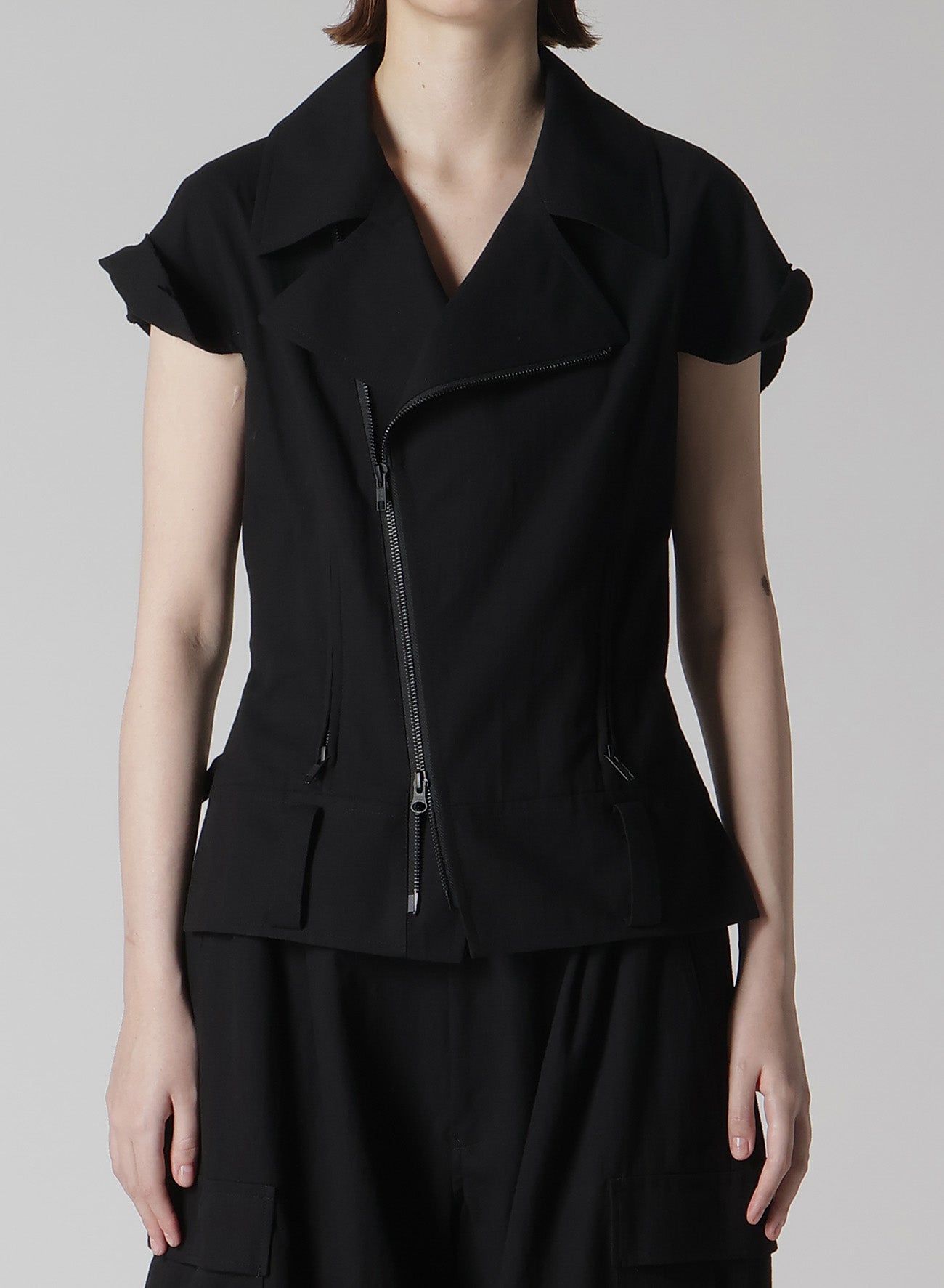 Stylish Cotton Twill Untrimmed Sleeve Moto Jacket for Women - Perfect for Motorcycle Riding, Casual Outfits & Streetwear Fashion
