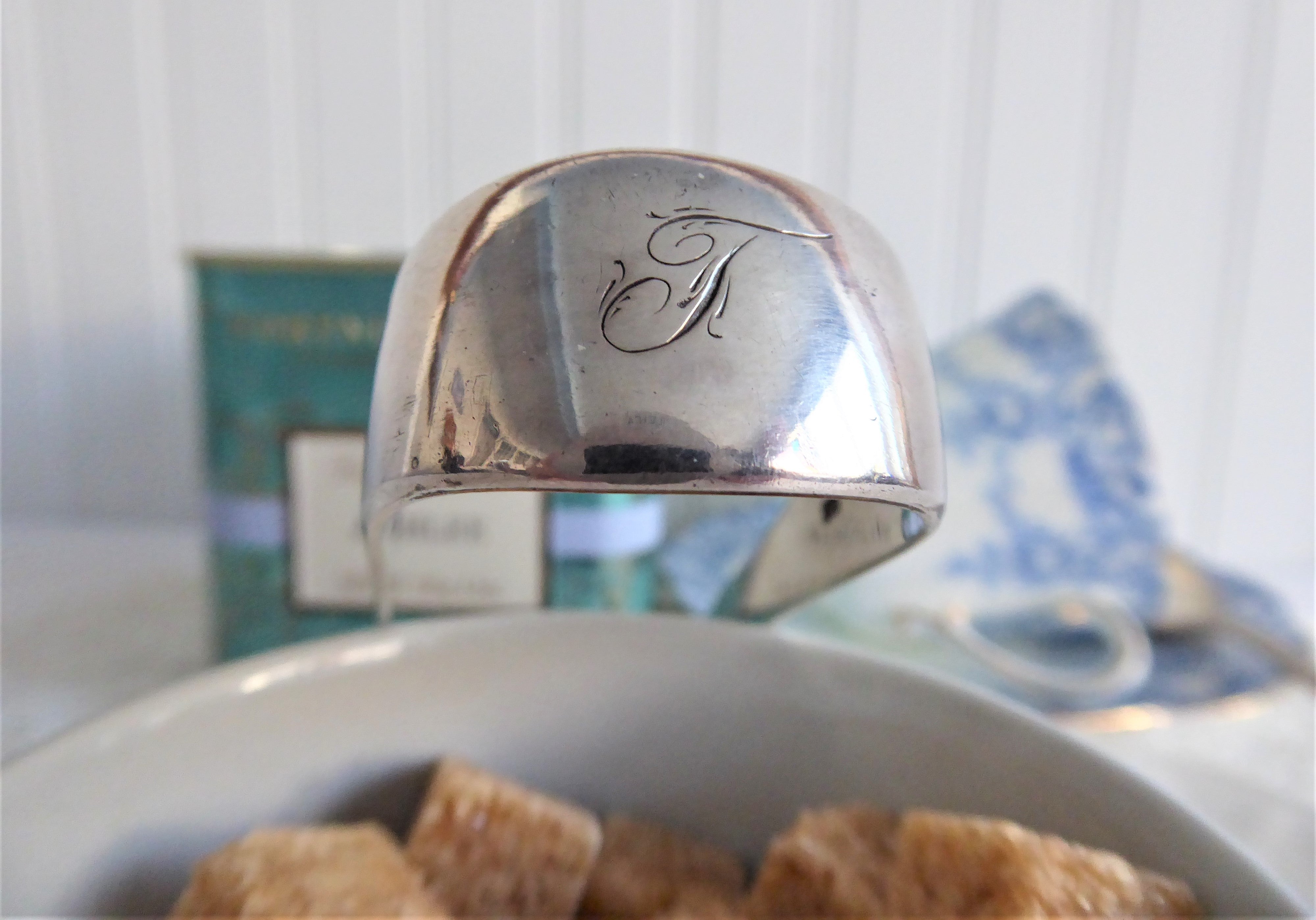 Antique 1828 London Georgian Regency Sterling Silver Sugar Tongs with Hallmark & Initial F - Perfect for Vintage Tea Parties, Afternoon Tea, and Collectible Display