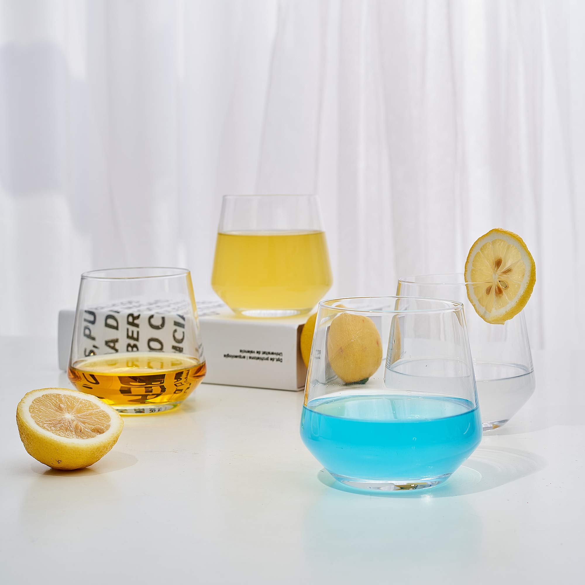 Premium Hyperspace Whiskey Glasses Set of 6 - 12oz Crystal Clear Drinking Cups for Bourbon, Scotch & Wine - Elegant Wedding & Party Glassware for Celebrations, Gifts & Home Bar Decor