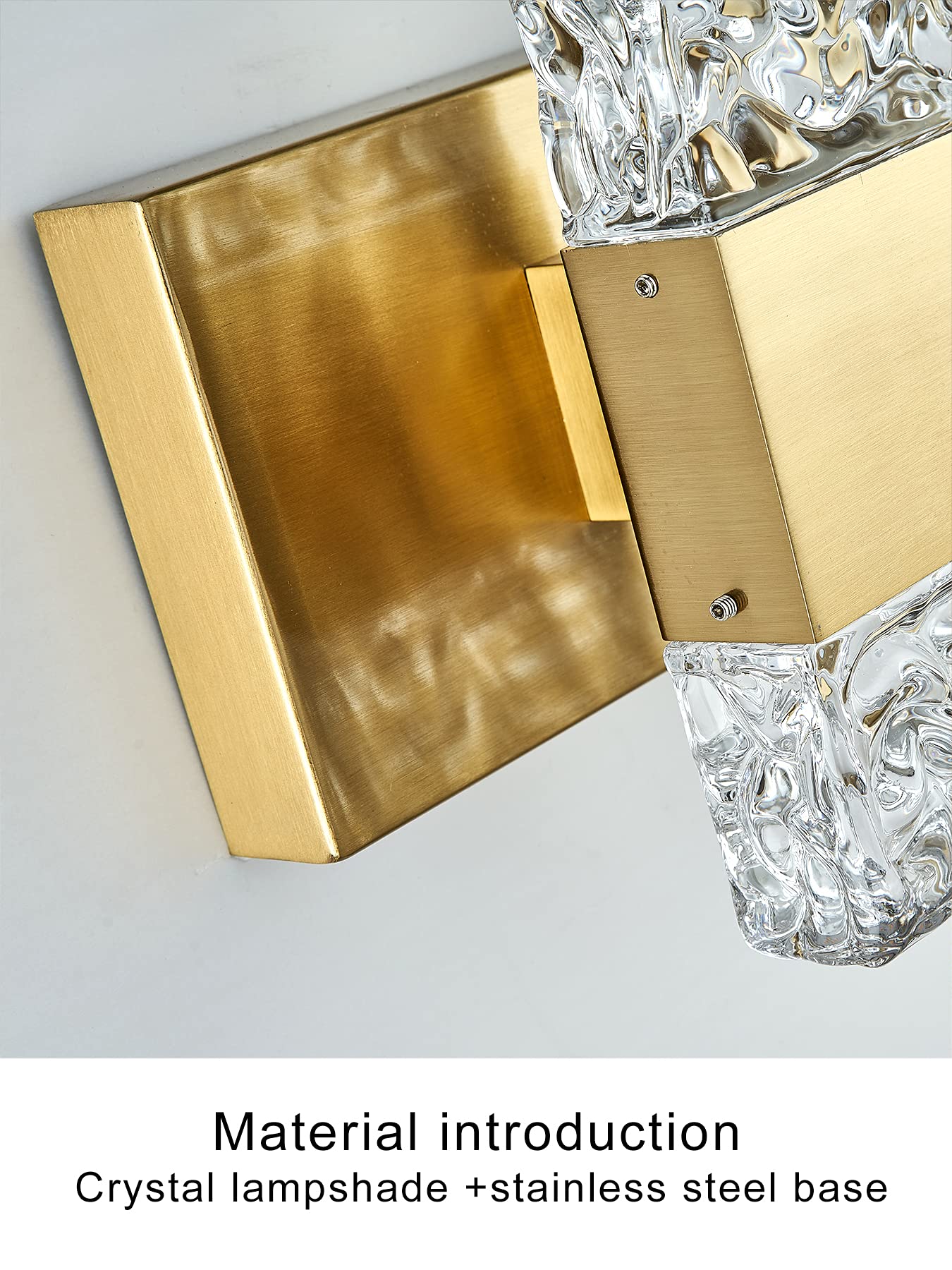 Modern LED Vanity Lights - Brushed Gold Crystal Bathroom Lighting for Mirror, 20W 3000K - Perfect for Bathroom Makeup & Grooming
