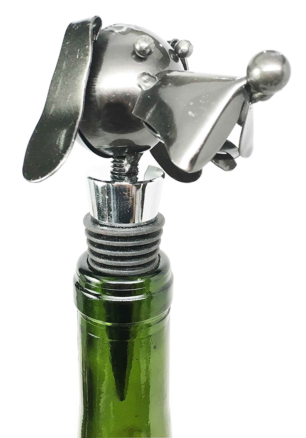 Beagle Dog Wine Bottle Stopper - Metal & Rubber Cork for Kitchen, Bar, Party Hosting - Perfect for Wine Lovers & Pet Owners (Gift Idea)