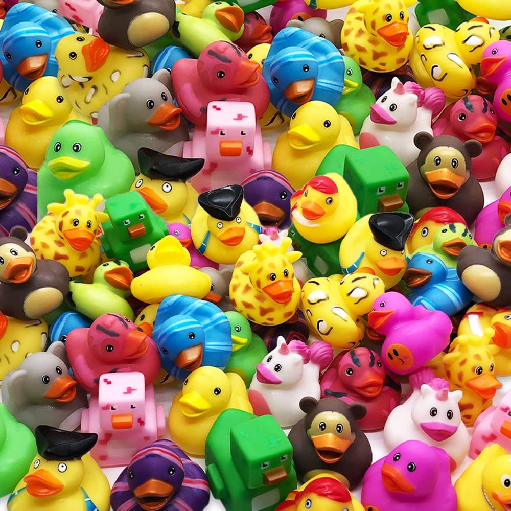 ArtCreativity 12 Pack Rubber Duckies for Jeep Ducking - Fun Bulk Rubber Ducks with 17 Unique Designs, Perfect for Jeep Accessories, Bathtub Toys, Kids Birthday Party Favors & Carnival Prizes - Great for Outdoor Adventures, Pool Parties & Surprise Gifts