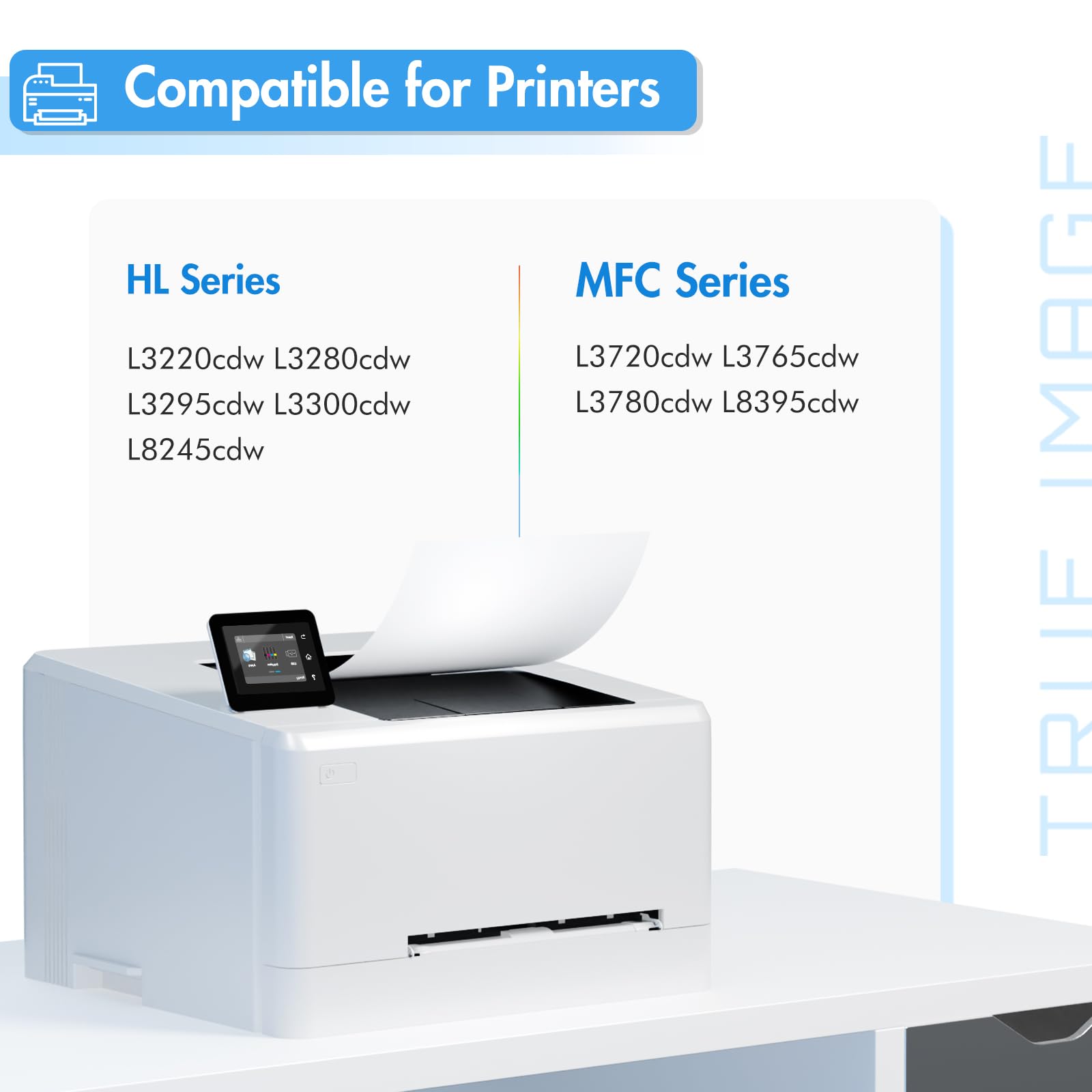 Brother TN229 TN229XL Compatible Toner Cartridges 4-Pack - High Yield Replacement for MFC-L3780CDW, MFC-L3720CDW, HL-L3280CDW, HL-L3220CDW, HL-L3300CDW, HL-L3295CDW Printers (Black, Cyan, Magenta, Yellow) - Perfect for Office & Home Printing Needs