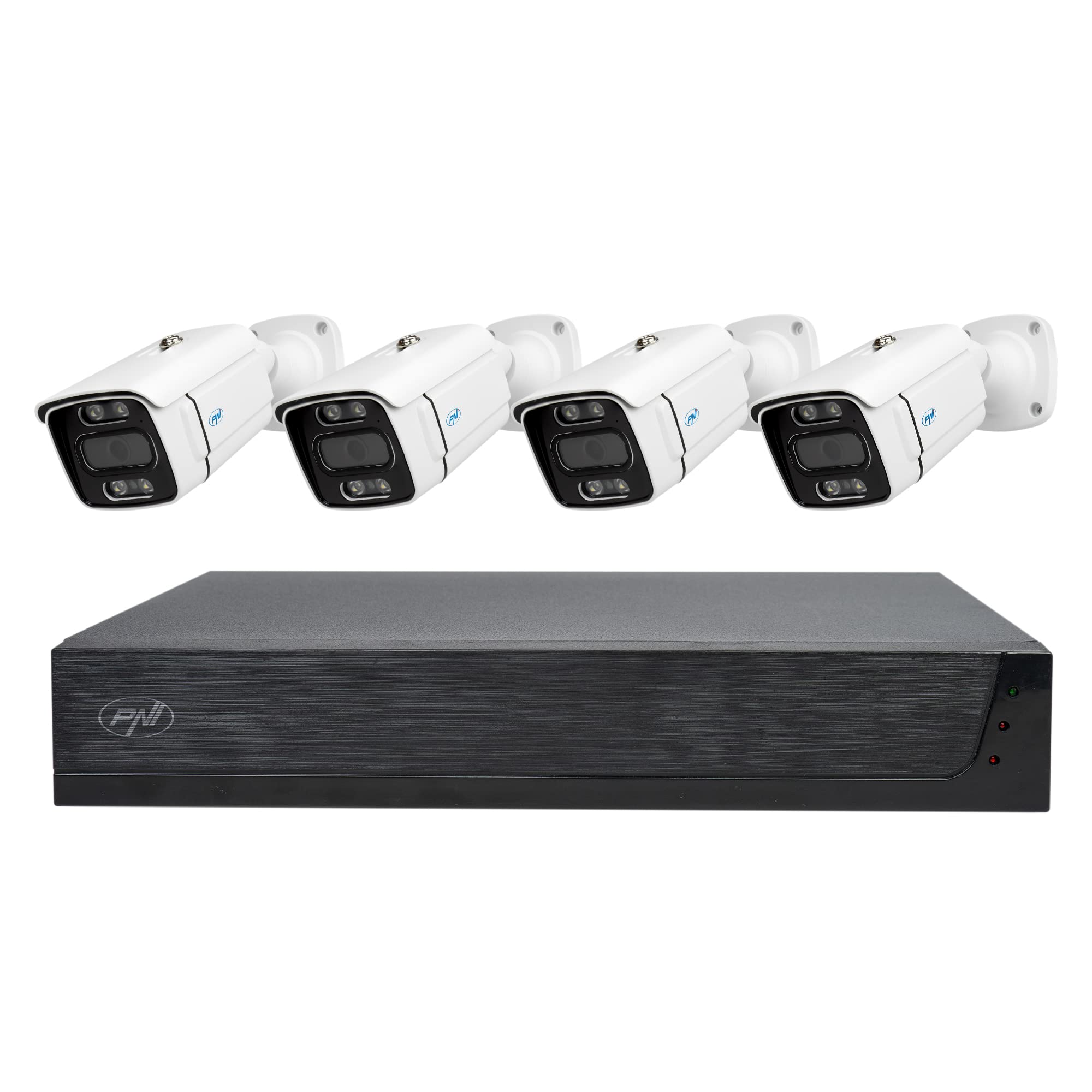 PNI House IPMAX POE 3 Video Surveillance Kit - 4 Channel NVR with 4x 3MP IP Cameras, Outdoor Security System, Power Over Ethernet (PoE) - Ideal for Home & Business Security Monitoring