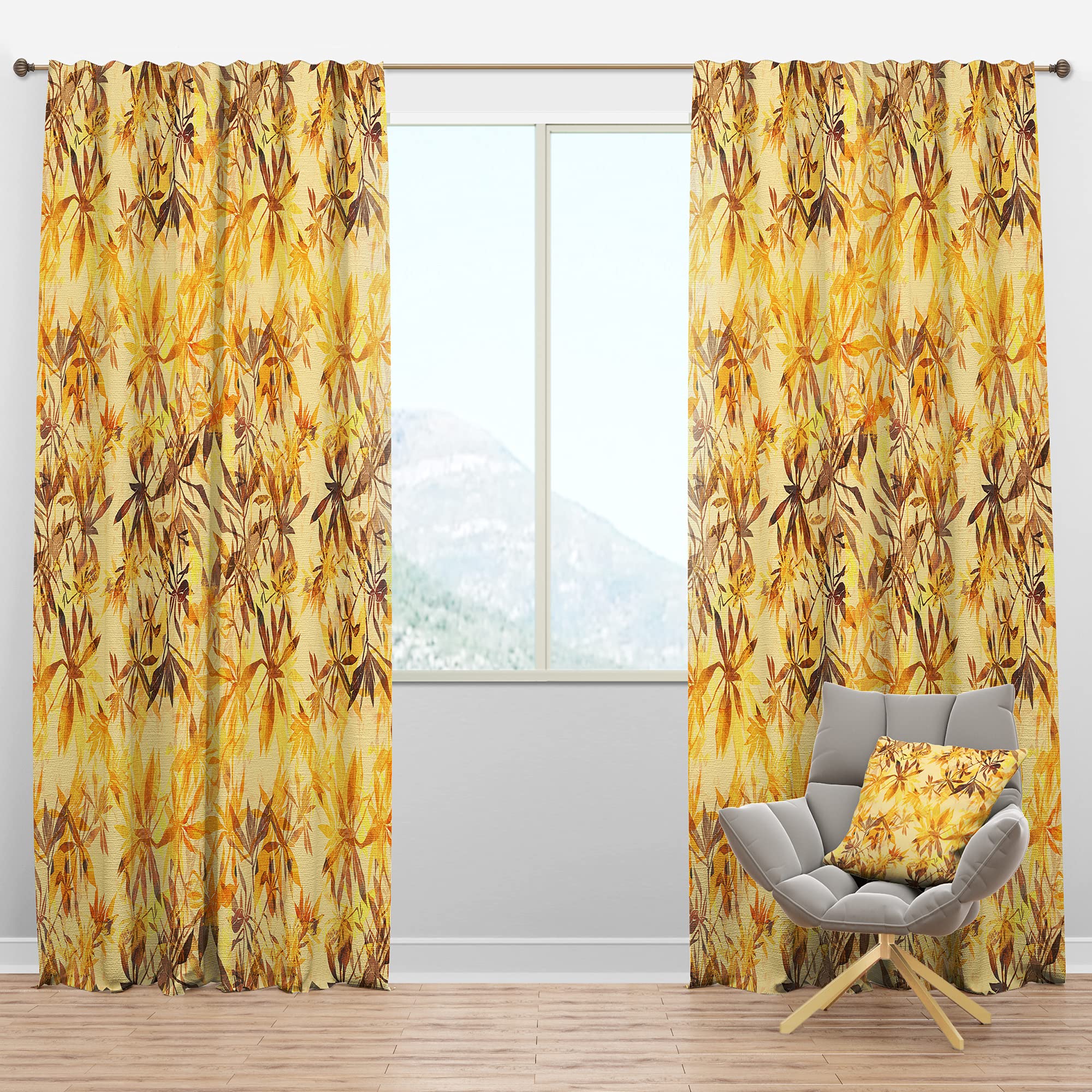 Blackout Curtains with Abstract Herb Mix Pattern - Thermal Insulated Single Panel (52x120) for Bedroom & Living Room - Perfect for Light Blocking, Privacy & Energy Saving