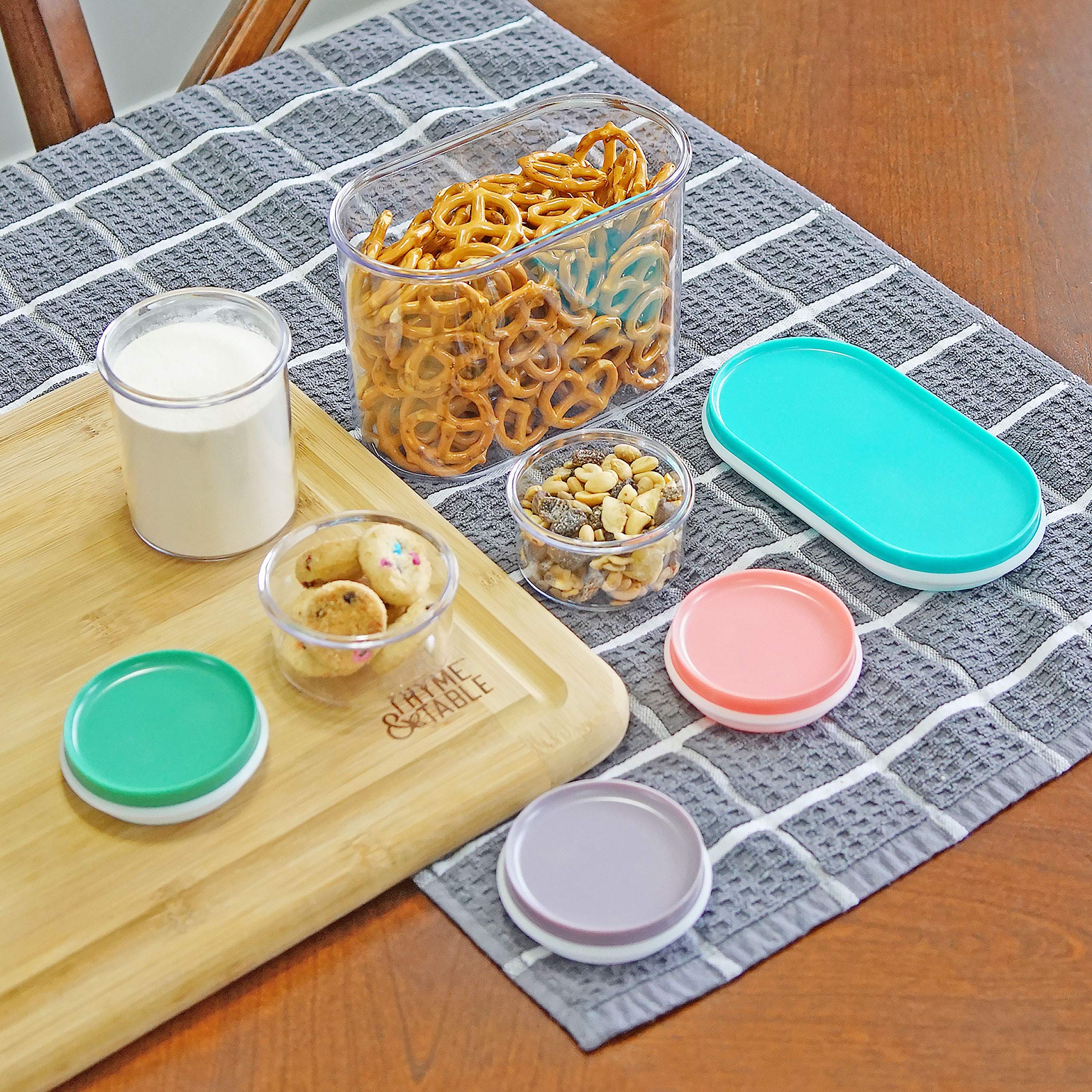 Nestable Stackable Food Storage Containers Set of 4 - BPA-Free Plastic Pantry Organizers for Flour, Sugar, Rice & Dry Goods | Space-Saving Kitchen Storage Solution for Home & Restaurant Use