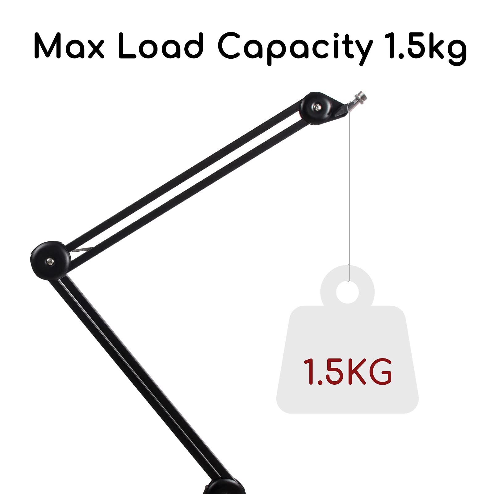 Adjustable Microphone Stand with Suspension Boom & Built-in Spring - Compact Scissor Mic Arm for Studio Recording, Podcasting, Streaming & Voice-Over (Perfect for Home Studios & Professional Broadcasts)