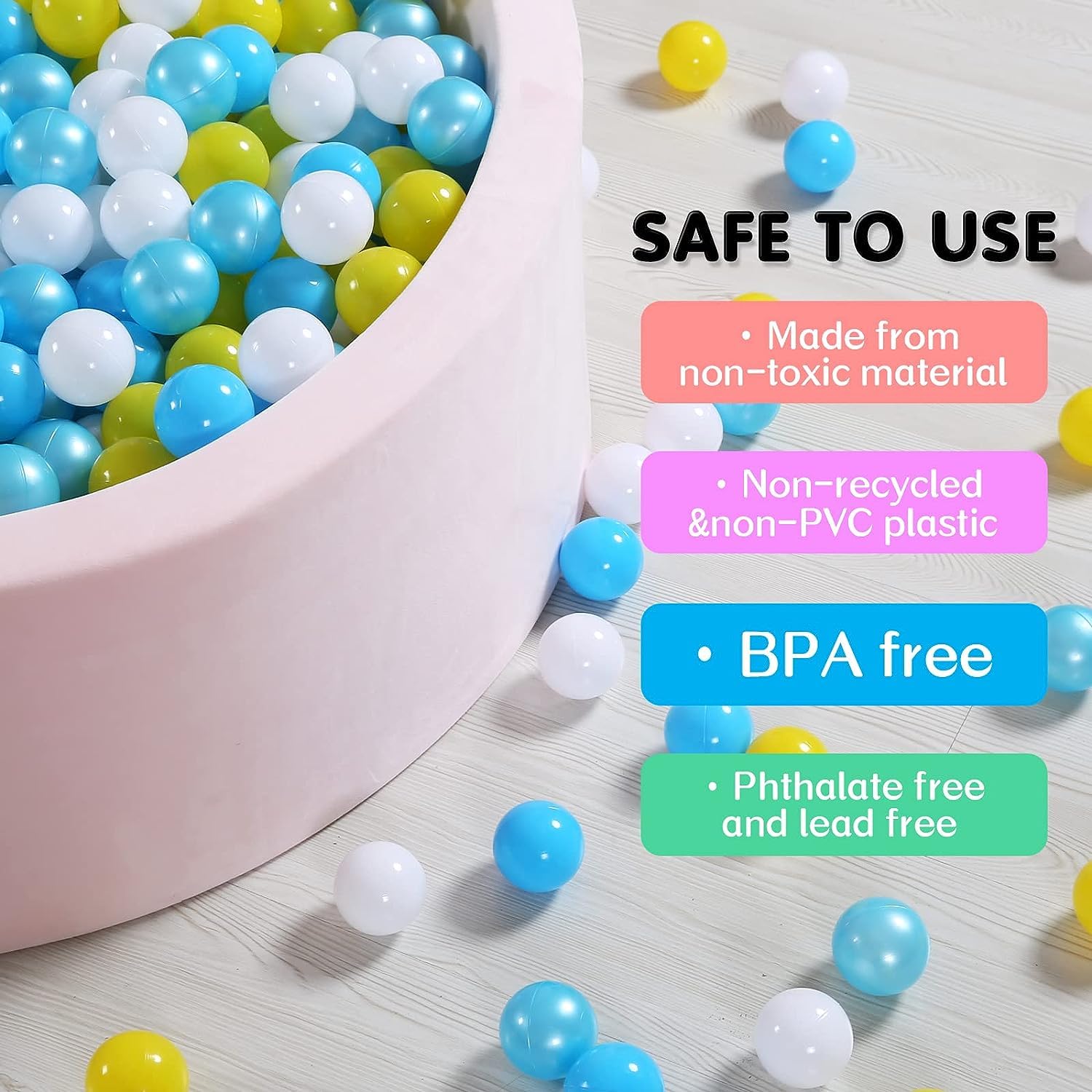 YUFER 1000-Pack Soft BPA-Free Crush Proof Ball Pit Balls for Toddlers 1-3 Years - 2.2 Inch Non-Toxic Play Balls for Kids Pools, Play Tents & Indoor/Outdoor Play Areas - Perfect for Sensory Play, Birthday Parties & Daycare Activities