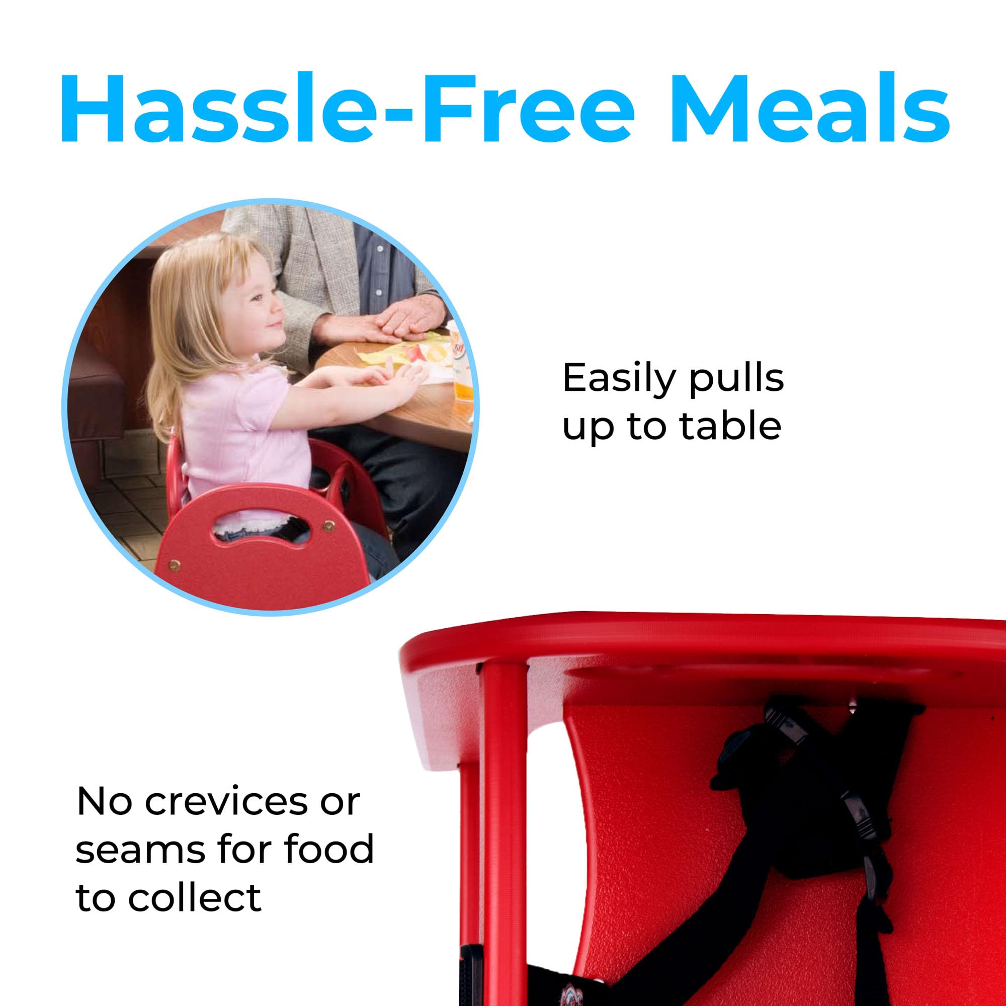 Koala Kare KB105-03 Designer High Chair for Babies & Toddlers - Red, Adjustable Height, Easy to Clean - Perfect for Home, Restaurant & Daycare Use