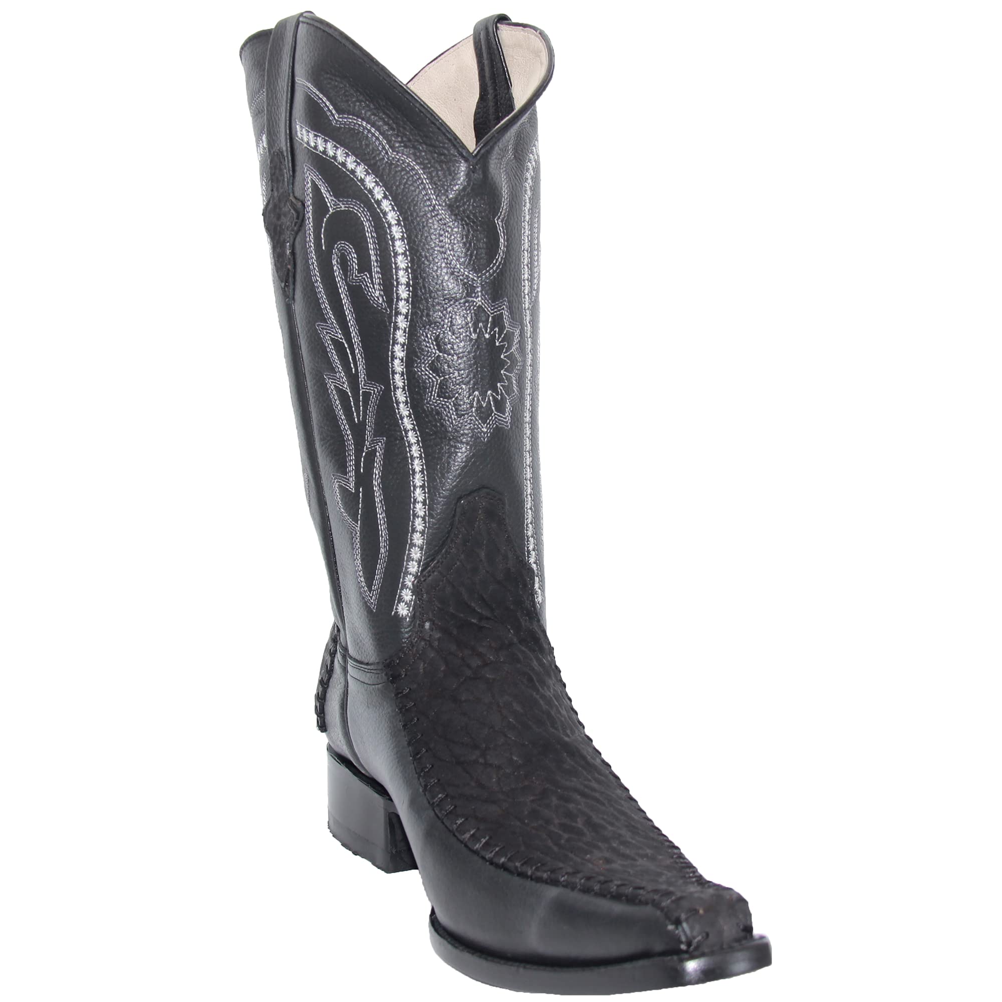 **Men's Genuine Leather Western Cowboy Boots with Bull Neck Print – Stylish & Durable for Rodeo, Country Music Festivals & Casual Wear**