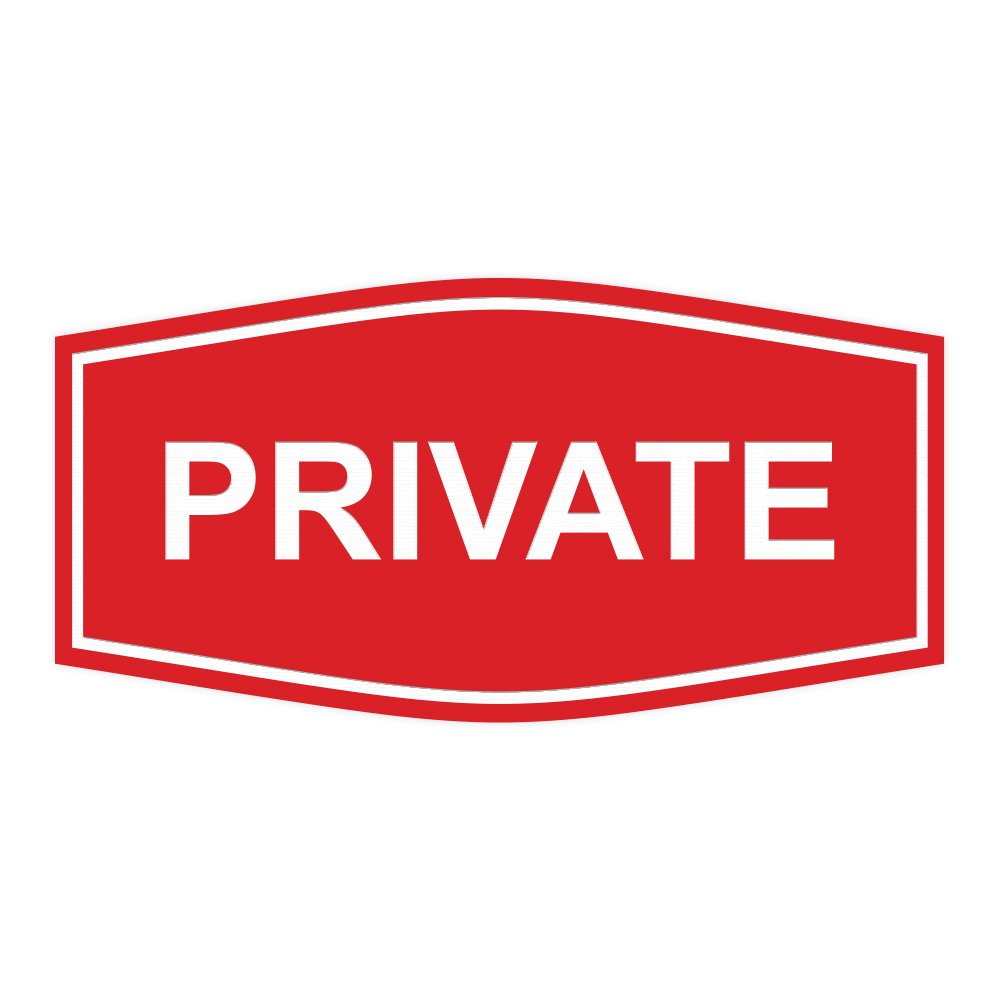 Elegant Custom Private Sign (Red) - Medium Size for Home Office Decor, Wedding Gift, or Personalized Housewarming Present