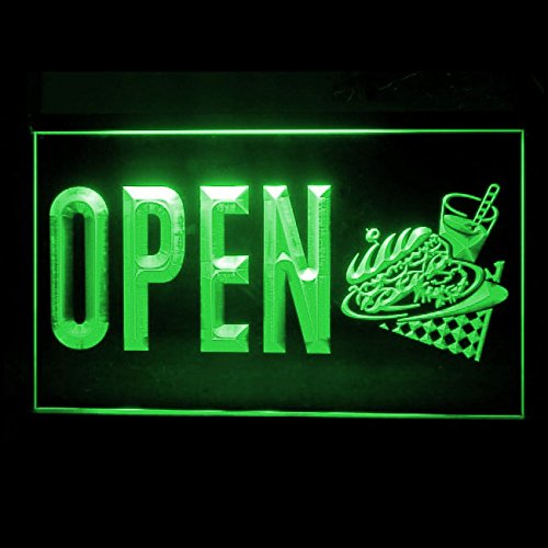 110231 OPEN Sandwiches Cafe Bacon Salad Display LED Light Neon Sign - Vintage Style Diner Decor for Restaurants, Bars & Home Kitchen