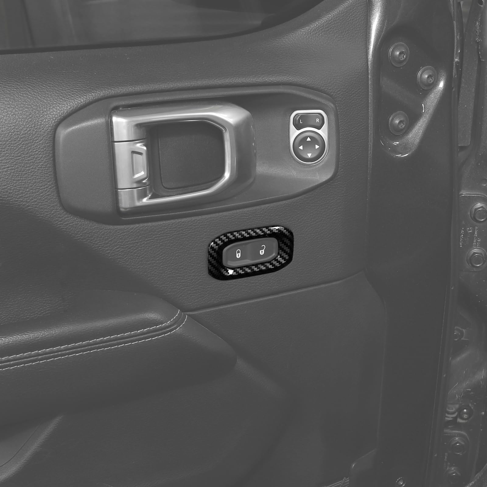 Carbon Fiber Door Lock Switch Button Trim Cover for Jeep Wrangler JL JLU & Gladiator JT (2018-2024) - Interior Accessories Set of 2 - Upgrade Your Jeep's Interior Style & Protection