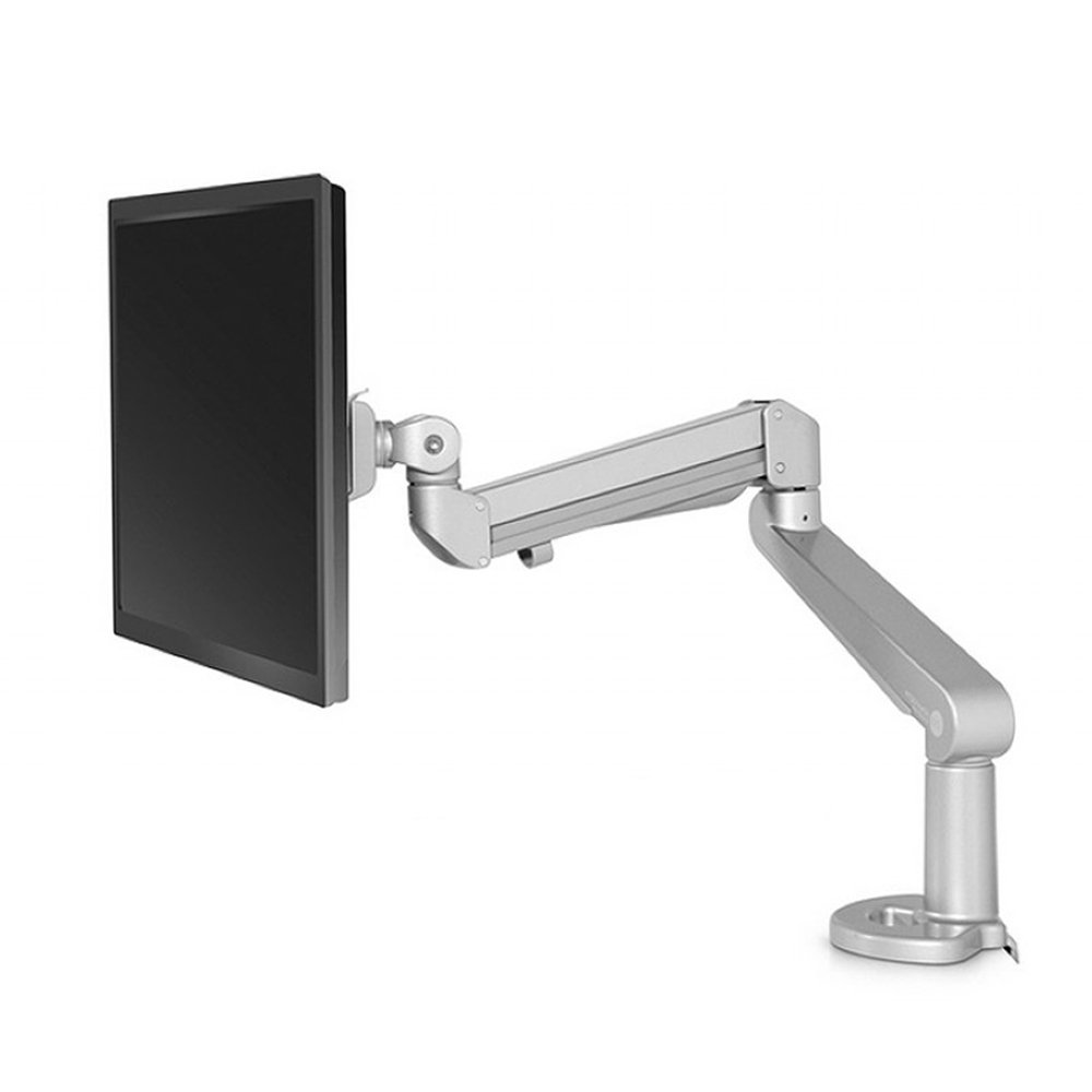 EDGE-SLV Single Monitor Arm - Adjustable Desk Mount Stand for 13-32 Inch Screens | Ergonomic VESA 75x75/100x100 | Home Office & Gaming Setup