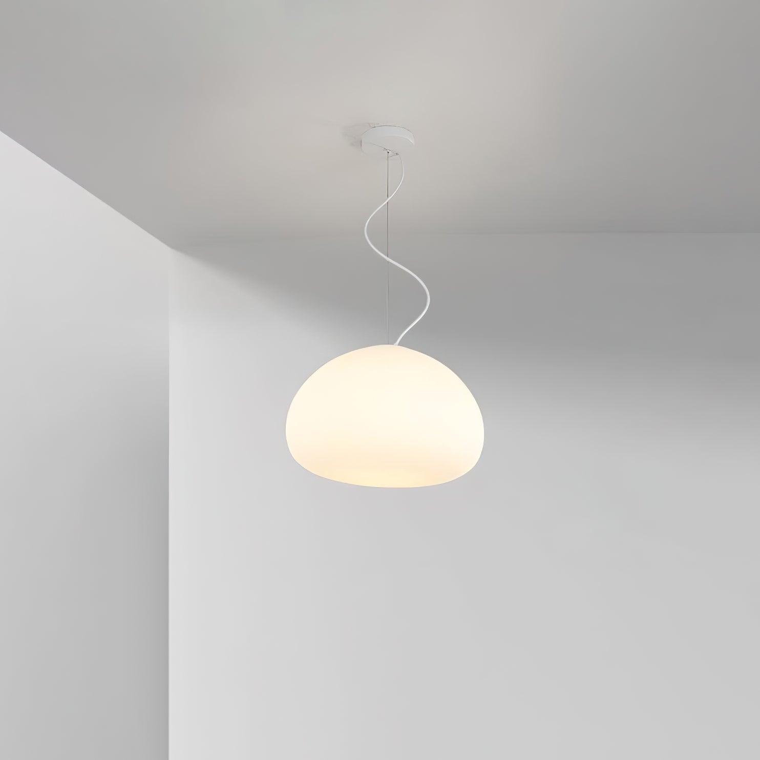 Aqua Sphere Pendant Light - Modern Glass Hanging Lamp for Kitchen Island, Dining Room & Bedroom - Water Drop Design Ceiling Light Fixture with Adjustable Cord
