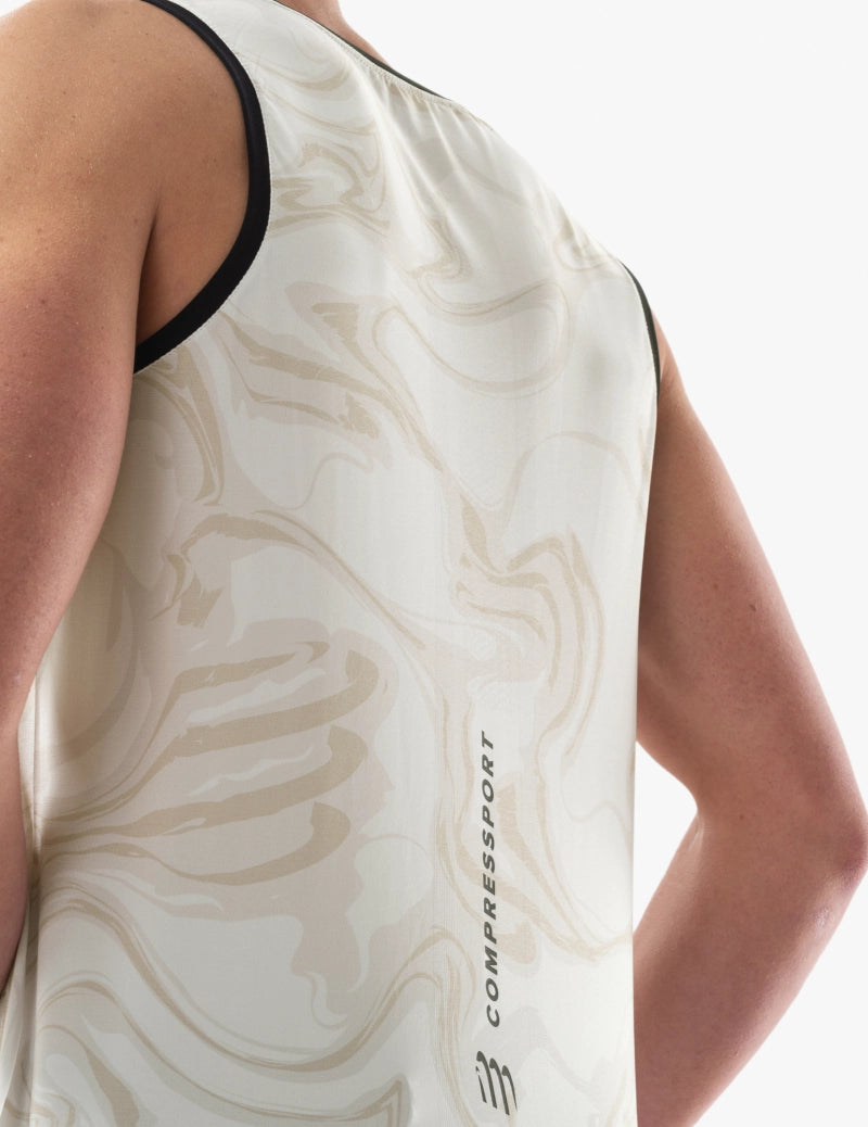 Compressport Men's Running Singlet - Breathable Performance Shirt for Marathon & Training - Sugar/Como Print - Lightweight & Moisture-Wicking Athletic Top for Jogging, Gym Workouts & Outdoor Sports