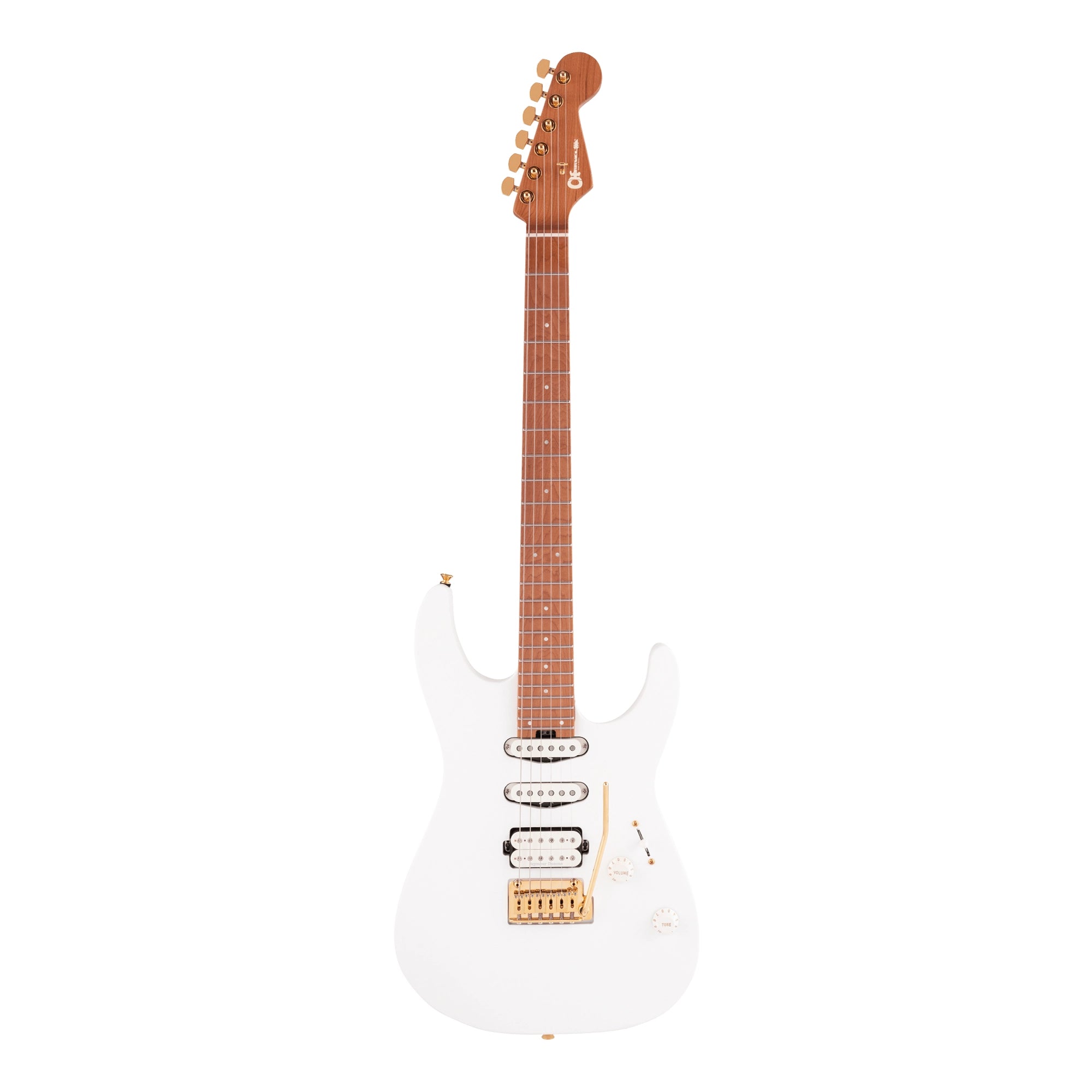 Charvel Pro Mod DK24 HSS Electric Guitar - Snow White Finish | Professional Grade Solid Body Guitar with HSS Pickup Configuration | Perfect for Rock, Metal & Stage Performances
