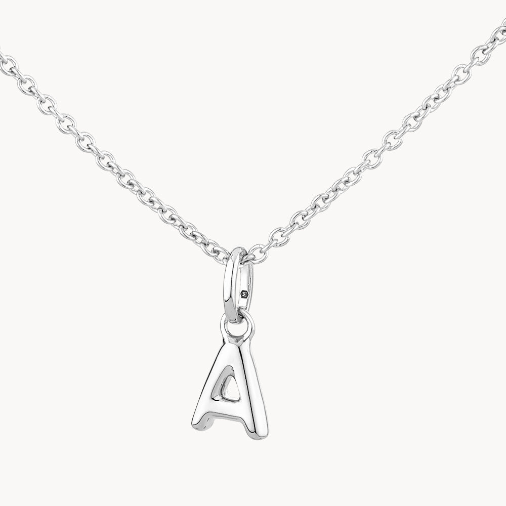 Stylish Silver Bubble Letter Necklace - Personalized Initial Pendant for Women - Perfect for Gifts, Birthdays & Everyday Fashion Accessories