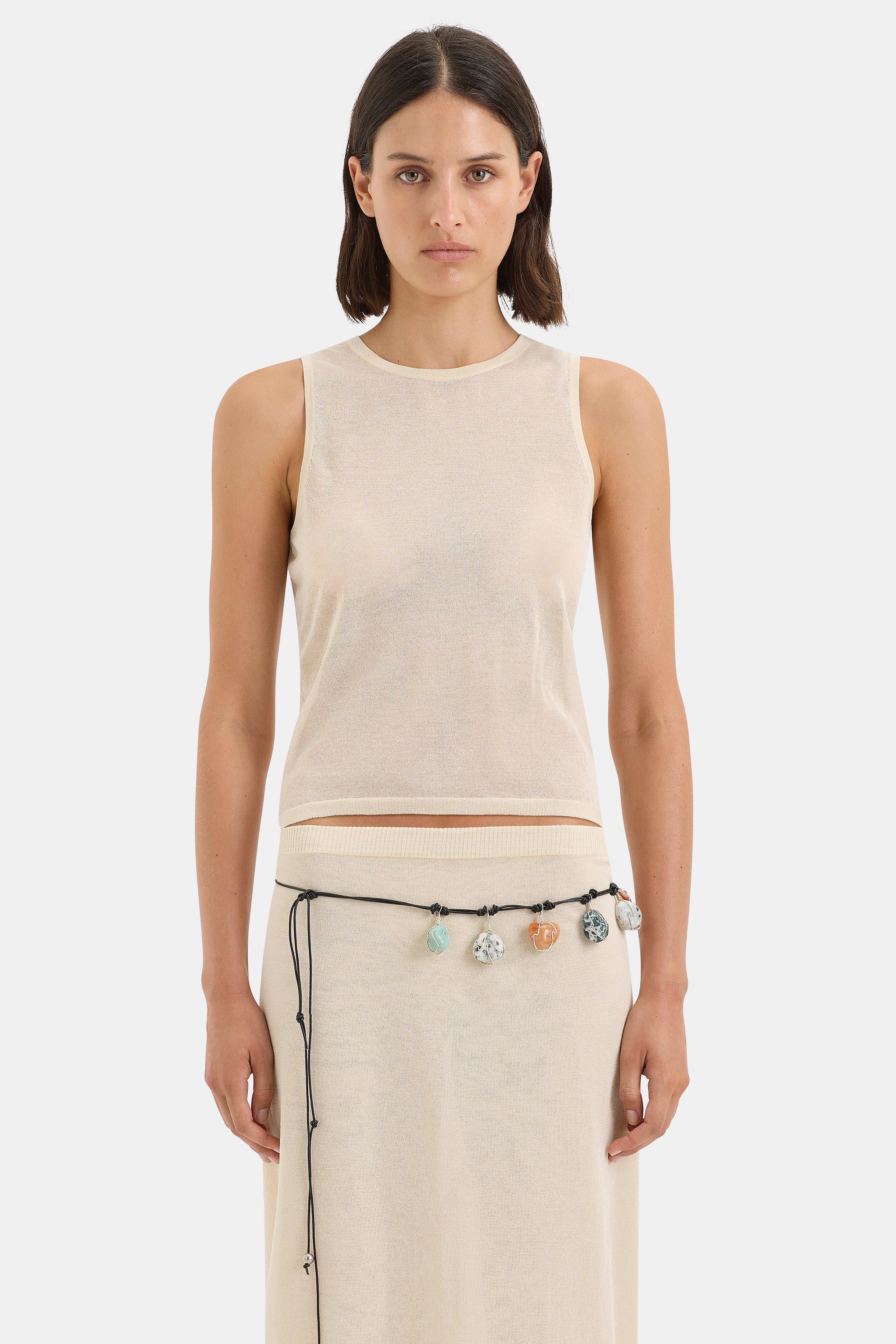 WONWONTUTU X SIR. Alyssum Beaded Belt for Women - Elegant Rhinestone Waist Chain for Dresses, Parties & Special Occasions
