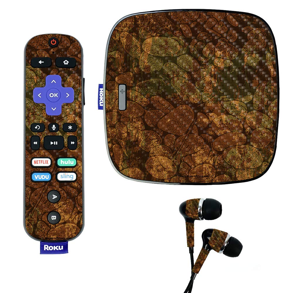 MightySkins Carbon Fiber Skin for Roku Ultra - River Stones Design | Protective Durable Textured Vinyl Wrap | Easy to Apply & Remove | Made in USA | Perfect for Home Theater & Streaming Setup