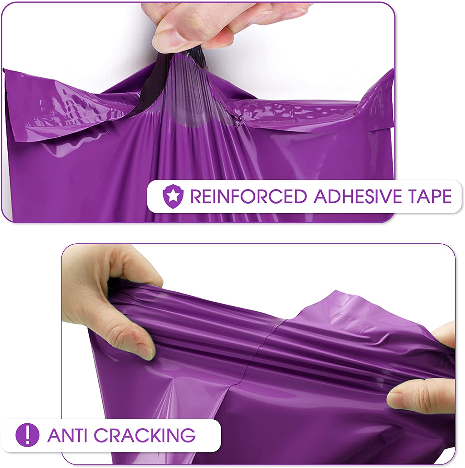 12x15.5 Inch Purple Poly Mailer Envelopes - Waterproof Shipping Bags for Ecommerce, Clothing & Apparel - Perfect for Online Stores, Amazon FBA & USPS Shipping