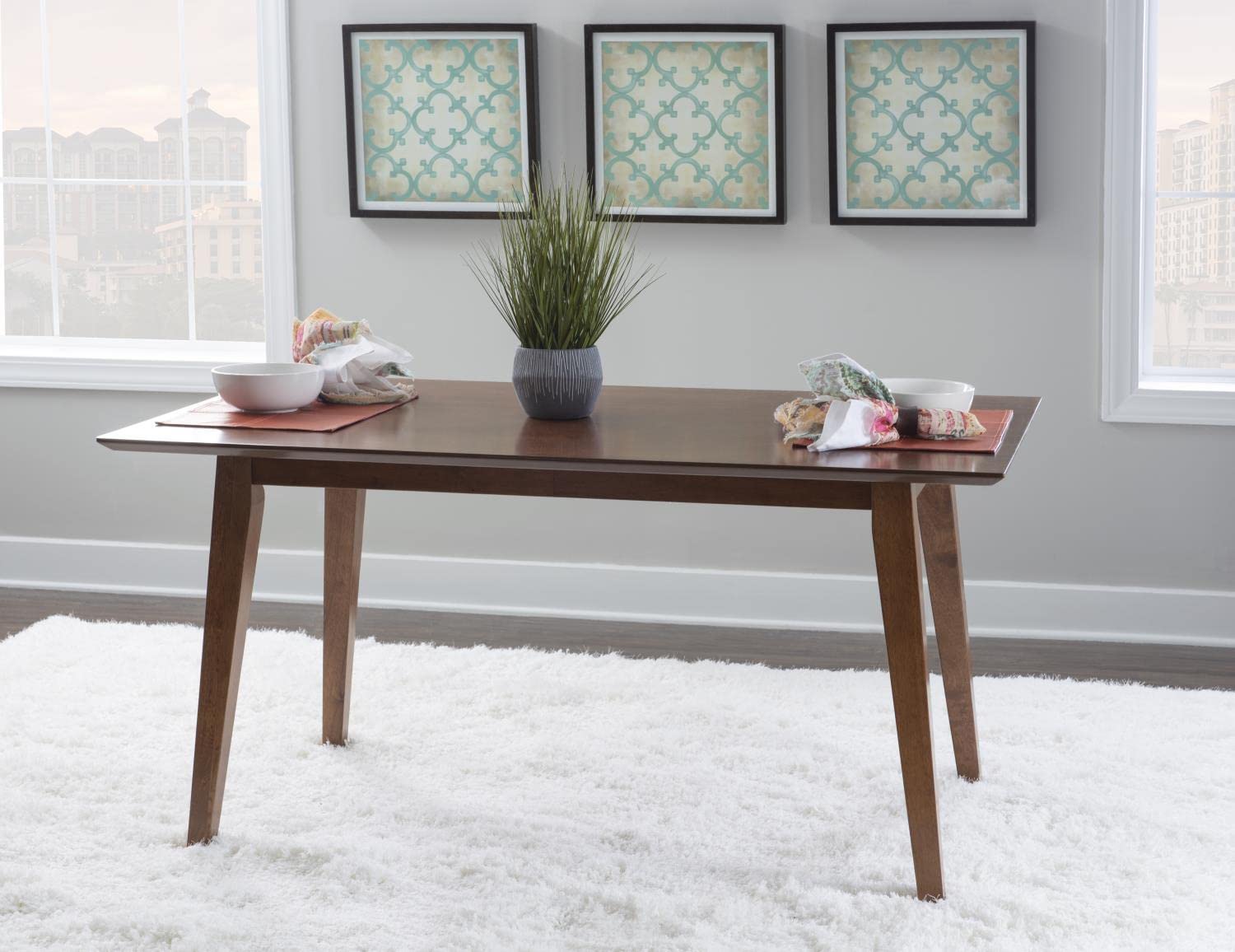 Powell Furniture Cadence Dining Table - 42 Inch Round Brown Wood Kitchen Table for Dining Room, Breakfast Nook & Small Spaces