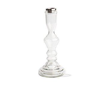 TAG Rosanna Medium Clear Glass Candlestick Holder - Elegant Home Decor for Dining Table, Wedding Centerpiece & Romantic Candlelight Dinner Accessories