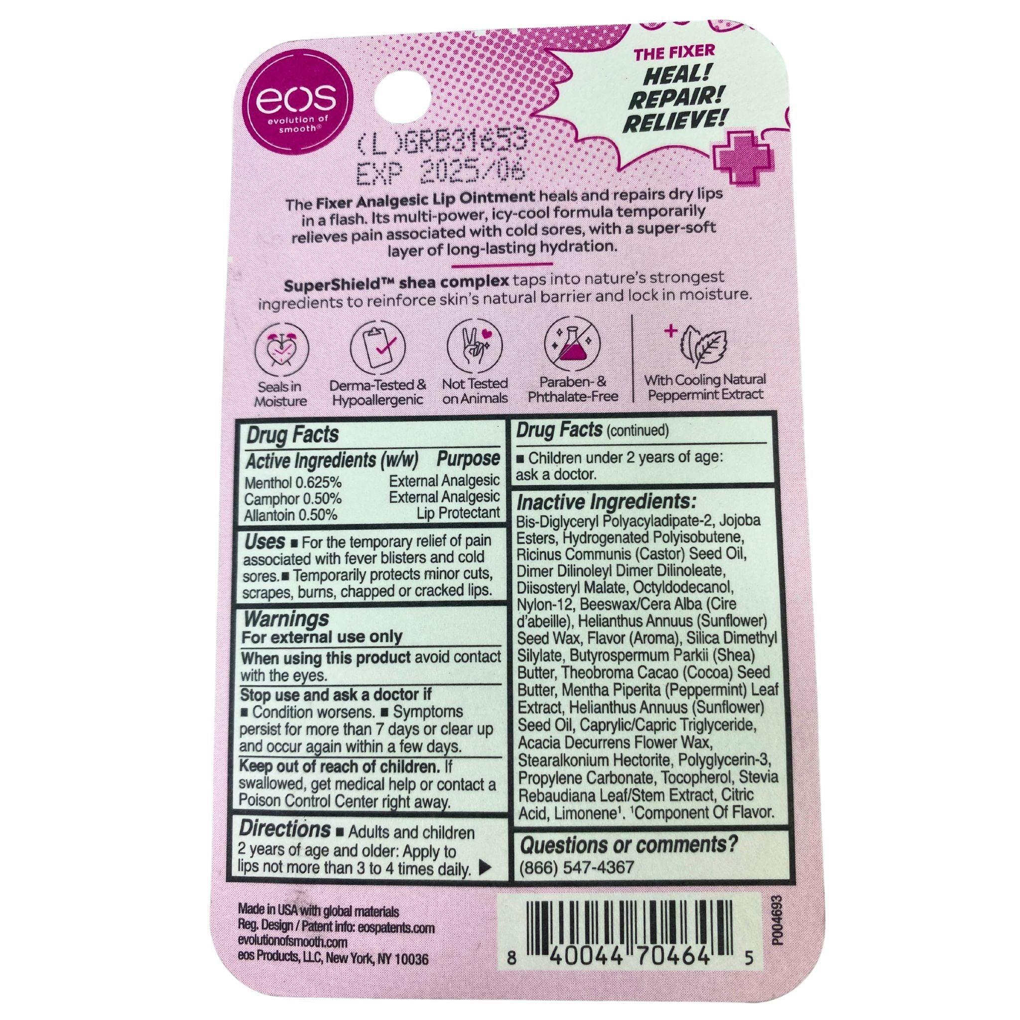 Eos Evolution Of Smooth Medicated Analgesic Lip Balm (60 Pack) - Soothing Dry & Chapped Lips for Winter Skincare & Daily Hydration