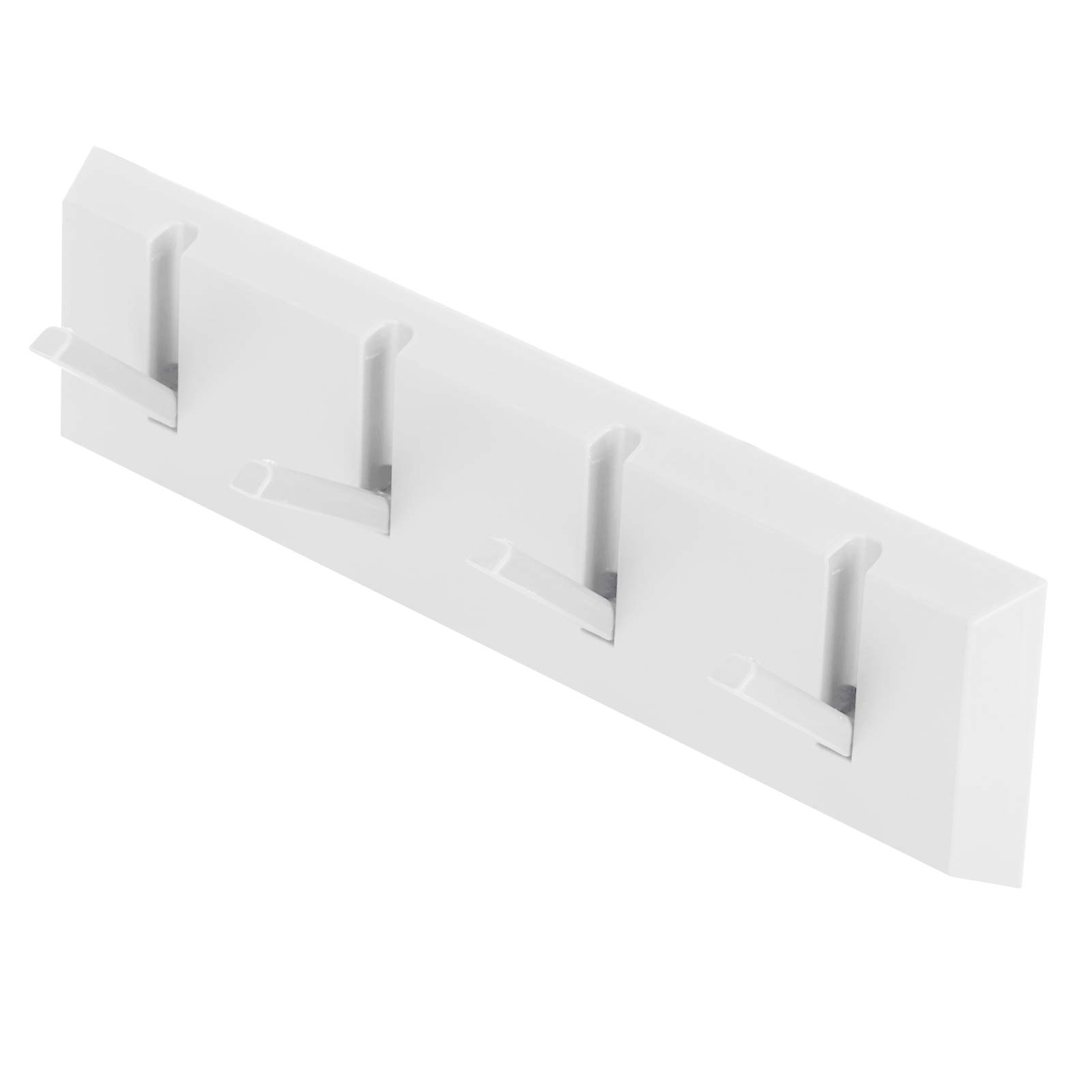 Wall Mounted Coat Hooks - No Drill Key Holder for Doors | Space Saving Bathroom & Entryway Organization | Perfect for Coats, Hats, Bags & Keys (White)