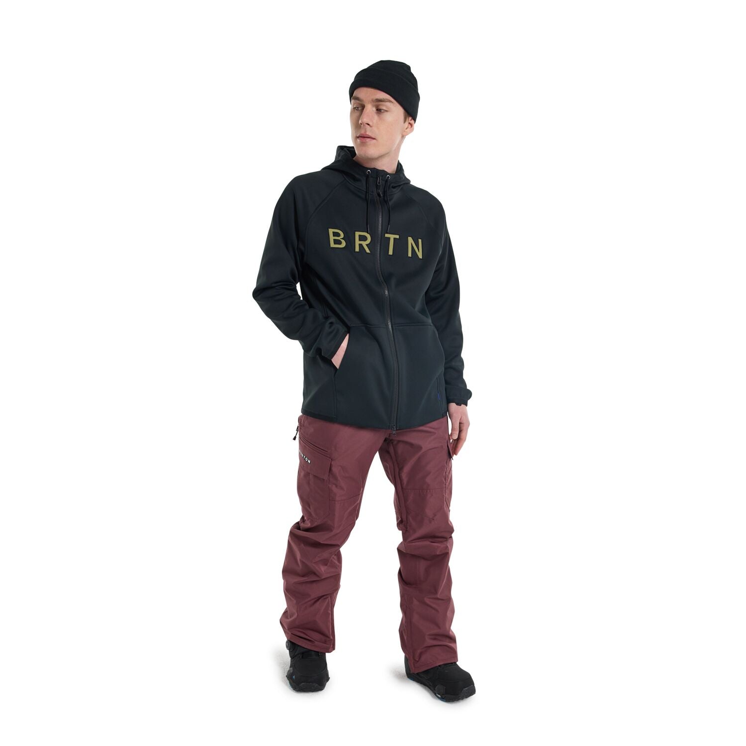 Burton Men's Crown Weatherproof Full-Zip Fleece Hoodie - Warm Winter Jacket for Outdoor Activities, Hiking & Casual Wear