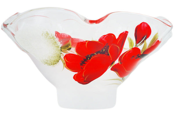 10 Fluted Bowl Frosty Poppies - Elegant Serving Bowl for Salads, Desserts & Entertaining - Perfect for Dinner Parties, Holidays & Home Decor