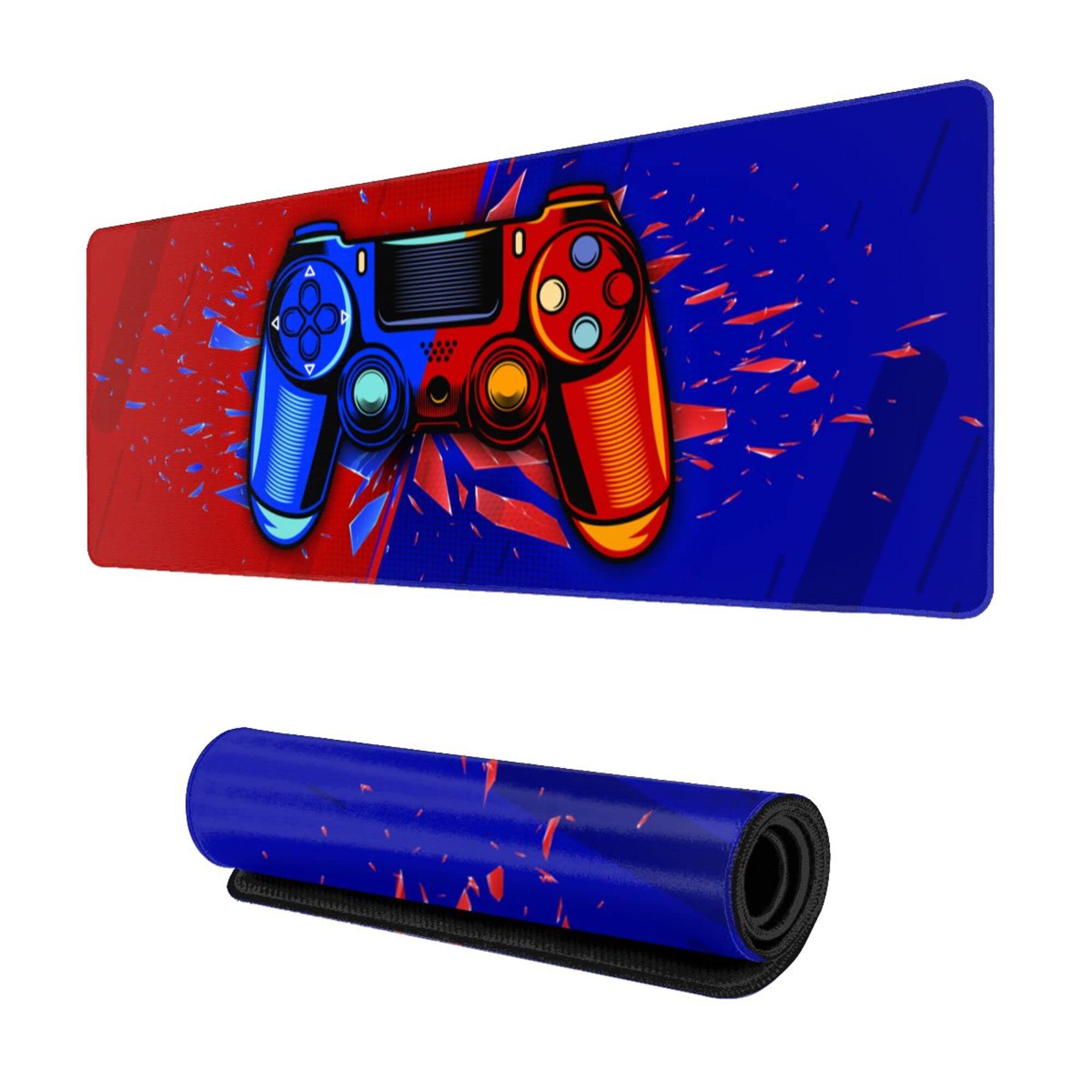 Premium Extended Gaming Mouse Pad - Non-Slip Rubber Base & Stitched Edges (35.4x15.7 Inch) for PC, Laptop, Console | Perfect for Gamer Room Decor, Playroom Setup & Office Workstation