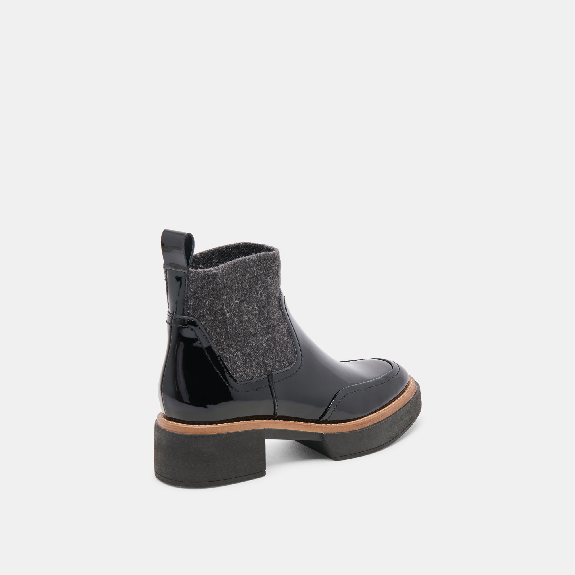 SALINE H2O BOOTIES - Waterproof Mid Calf Boots for Women, Midnight Black Crinkle Patent Leather Rain Boots - Perfect for Rainy Days, Outdoor Activities & Fashion Style