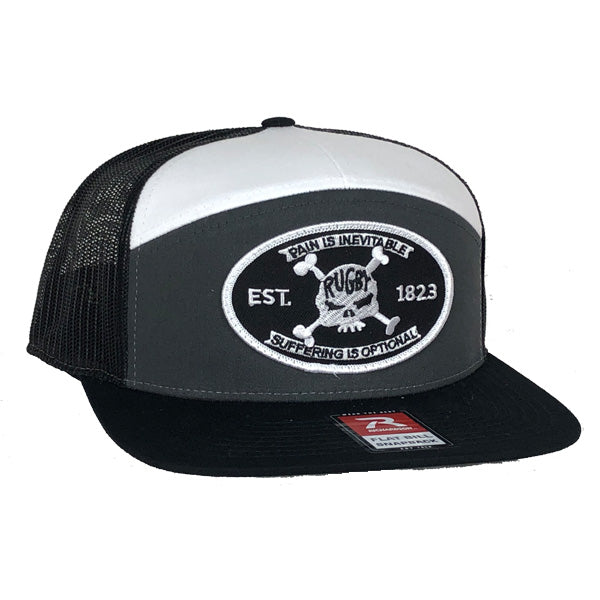 7 Panel Pain is Inevitable Snapback Hat - Trendy Adjustable Baseball Cap for Men & Women - Perfect for Streetwear, Sports, and Outdoor Activities