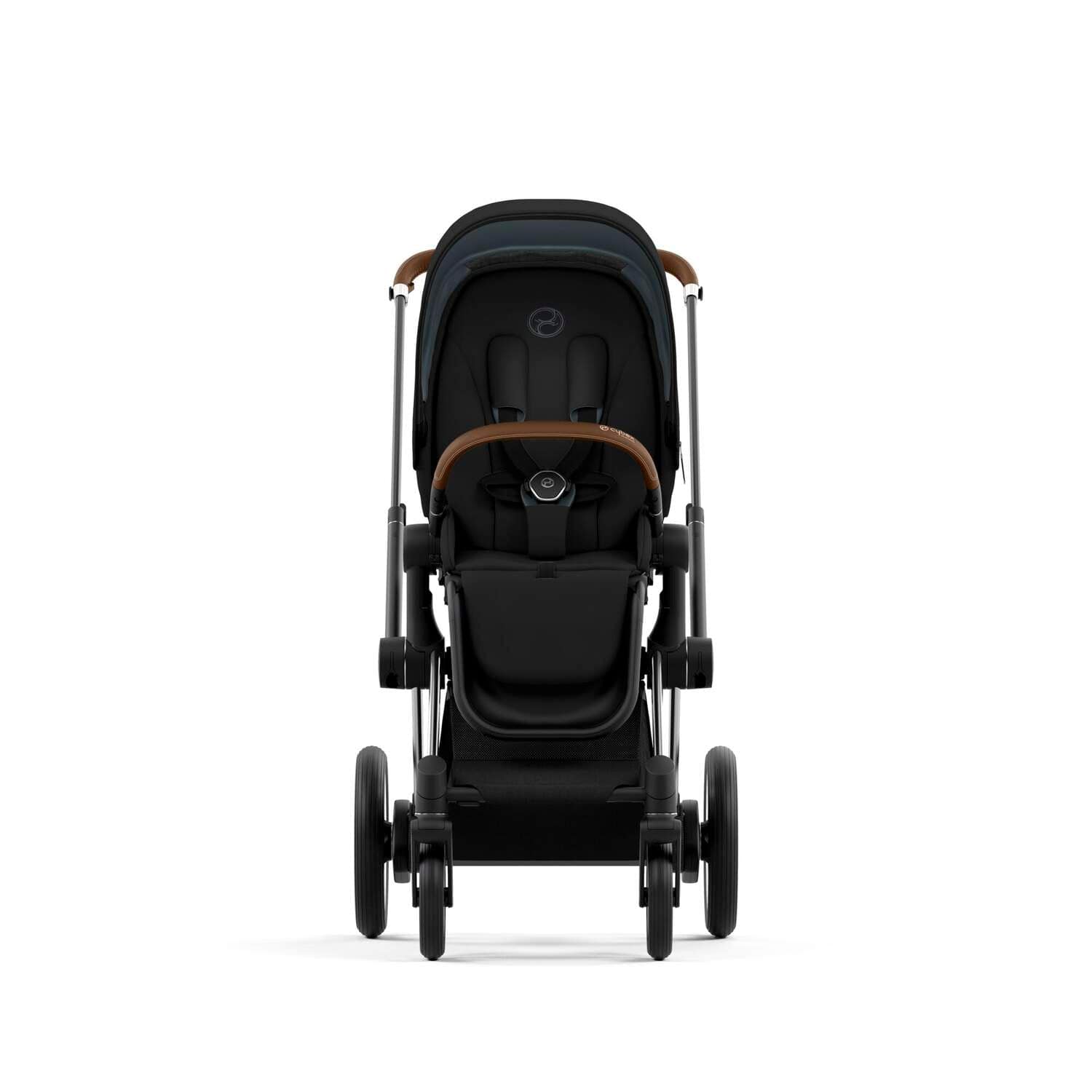 Cybex ePriam 2 Complete Stroller - Lightweight Chrome/Brown Baby Stroller for Newborns & Toddlers | Perfect for City Walks, Shopping & Travel