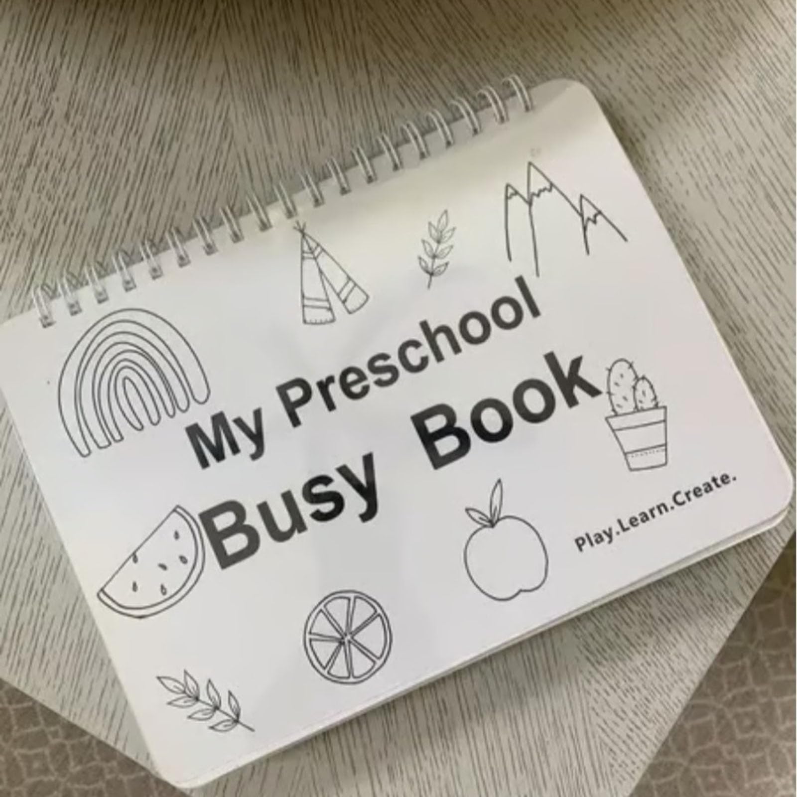 Divineraft My Preschool Busy Book - Toddler Learning Activities with Reusable Stickers, ABCs, Numbers & Shapes - Montessori Educational Toy for Travel, Home & Classroom (1PC)