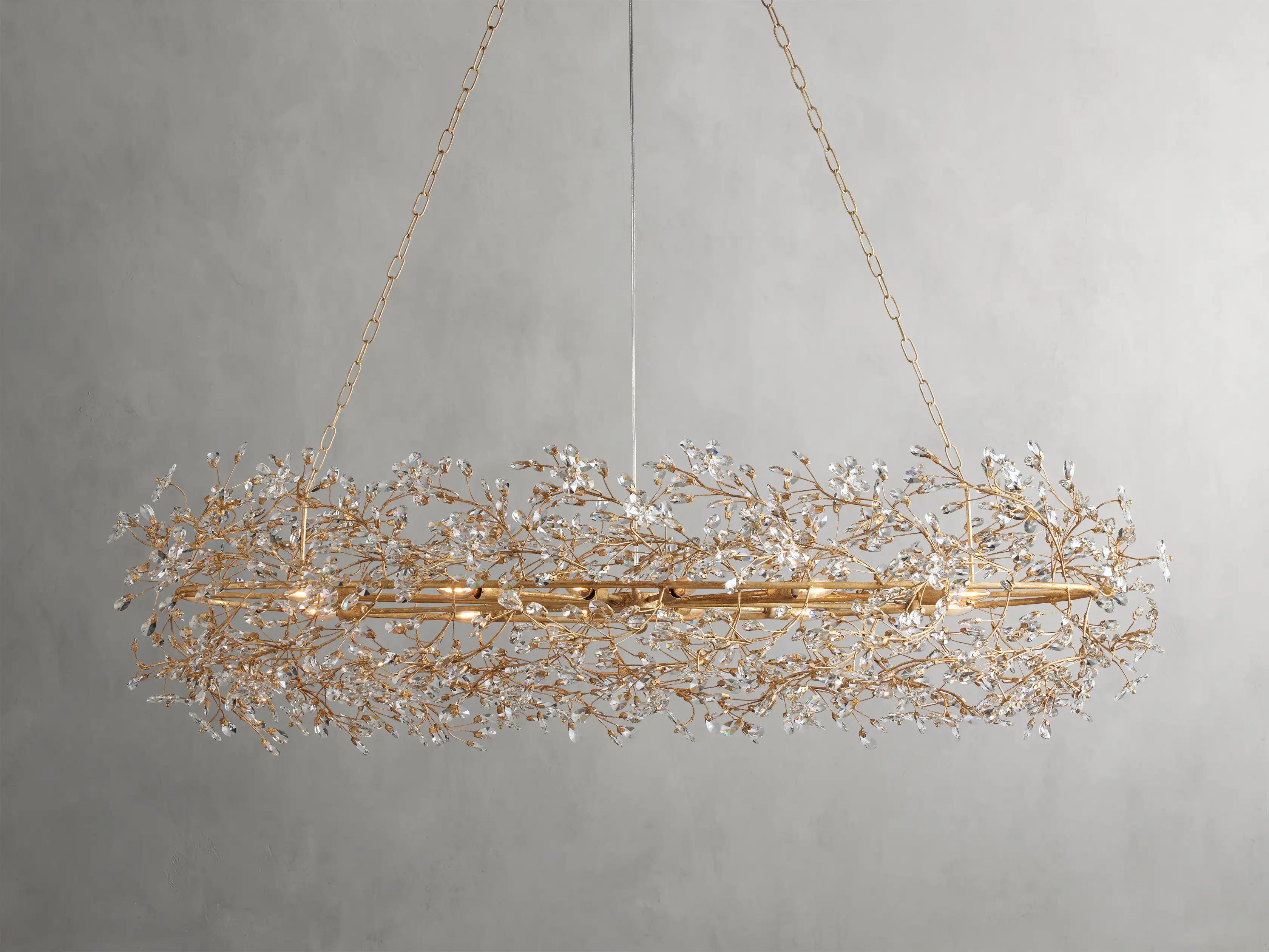 Fiore Oval Chandelier 62'' 74'' - Modern Crystal Ceiling Light Fixture for Dining Room, Living Room & Bedroom | Elegant Lighting for Home Decor
