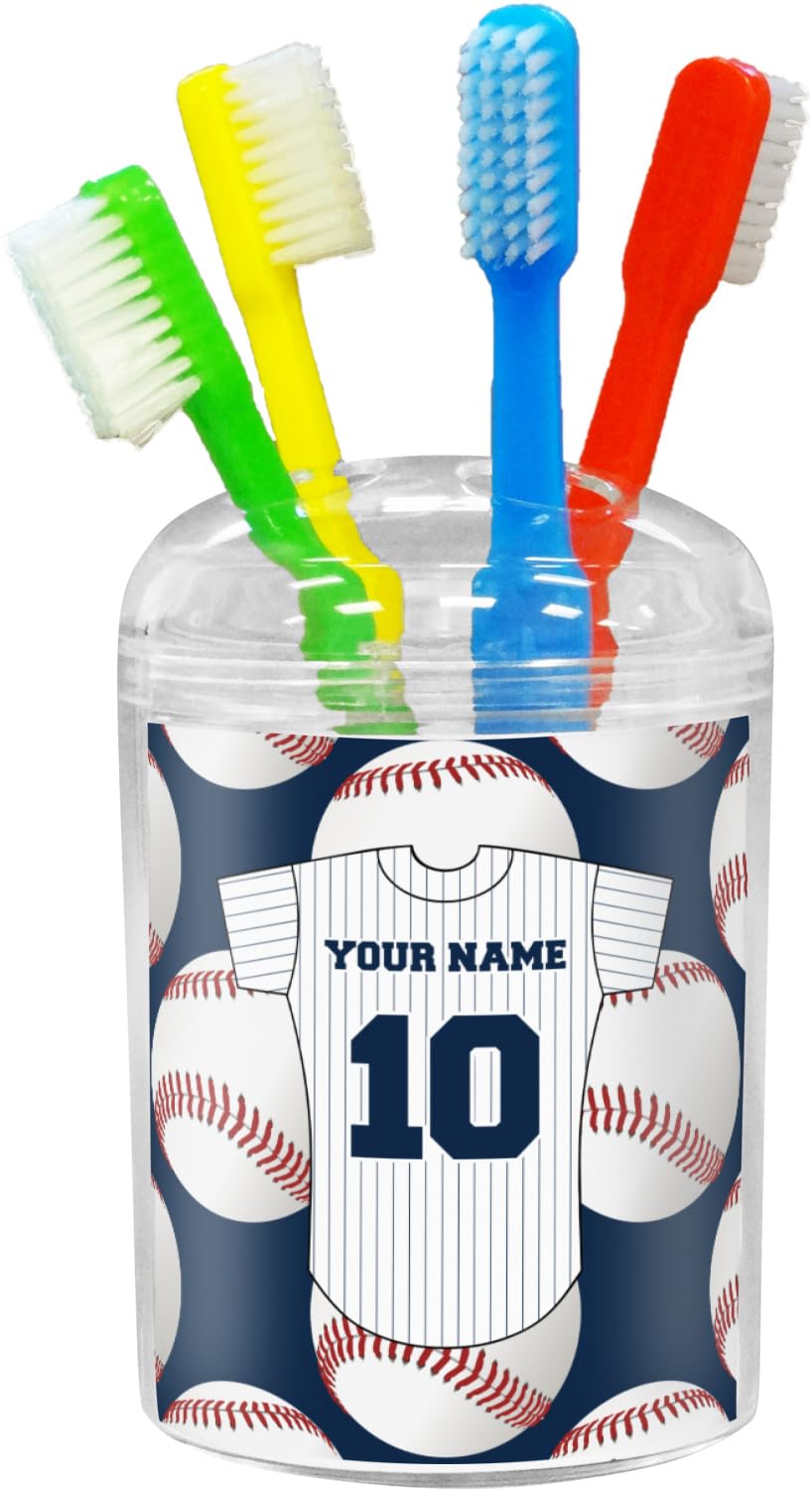 Custom Baseball Jersey Toothbrush Holder - Personalized Bathroom Organizer for Kids & Adults - Perfect for Sports Fans, Team Spirit & Home Decor