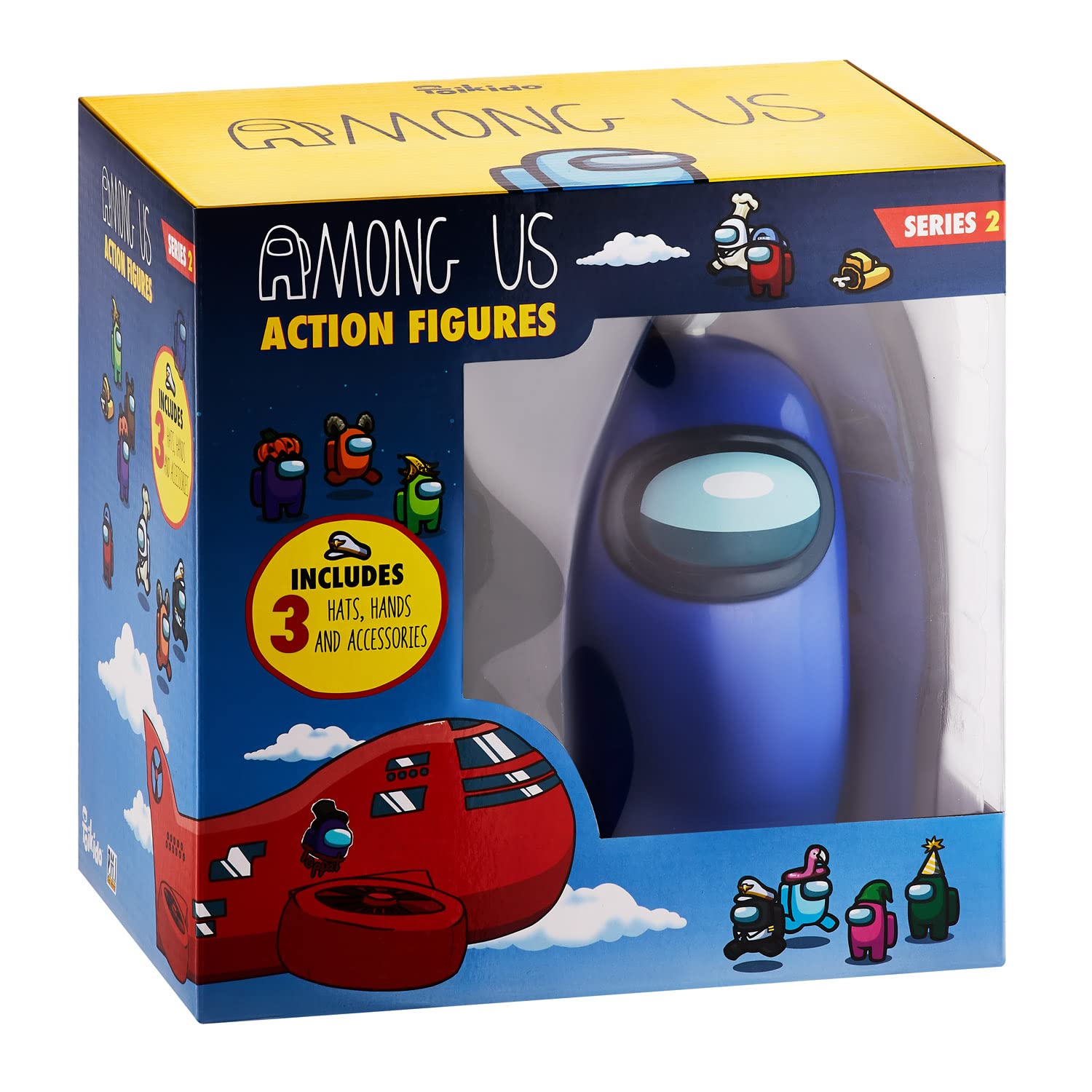 P.M.I. Among Us Action Figure - 6.7-Inch Collectible Character with Blue Ghost, Chop-Chop Knife Hat & Hidden Features | Playable Mini Toy for Kids & Fans | Perfect for Game Nights, Birthday Gifts & Collector Displays