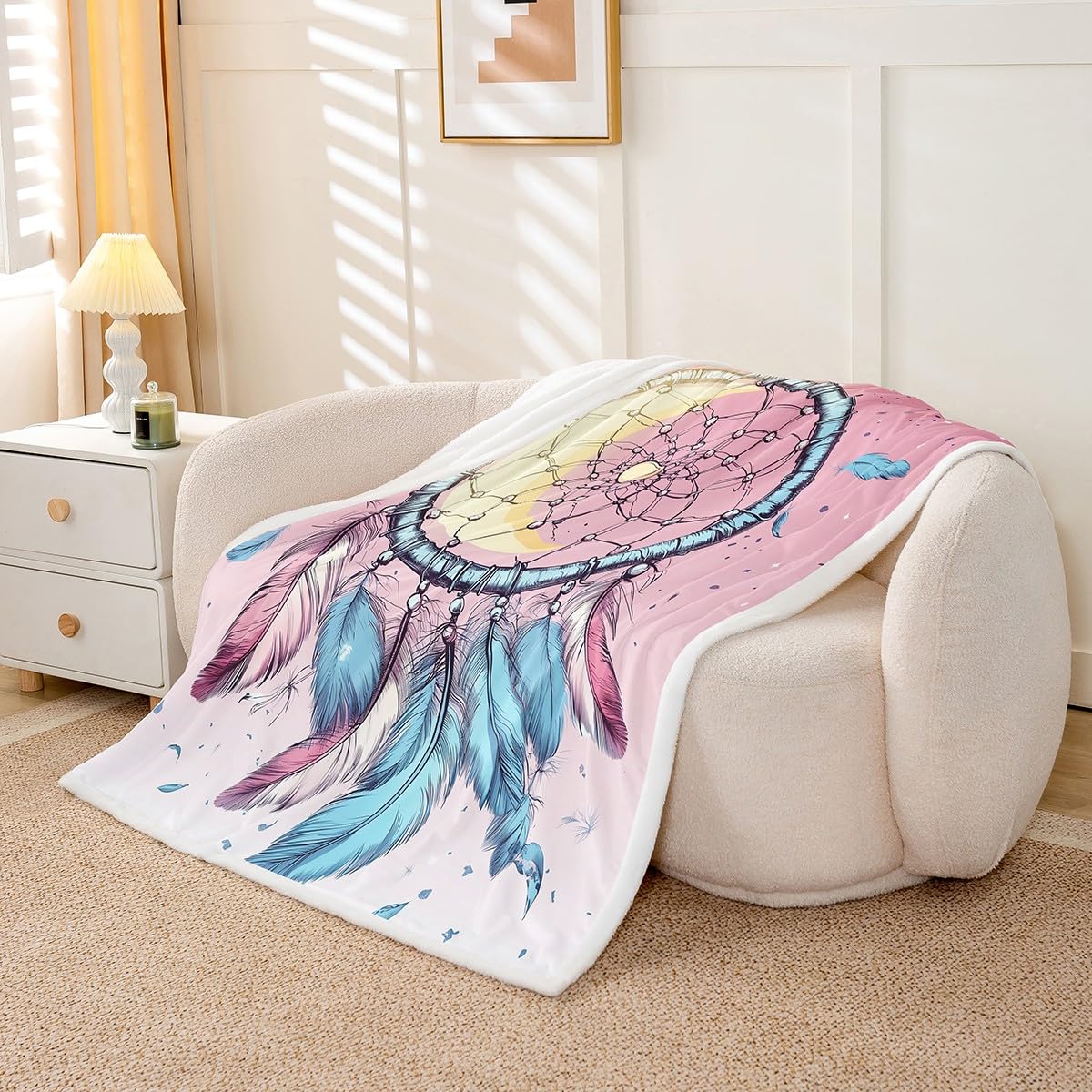 Boho Dreamcatcher Fleece Throw Blanket for Women & Girls - 30