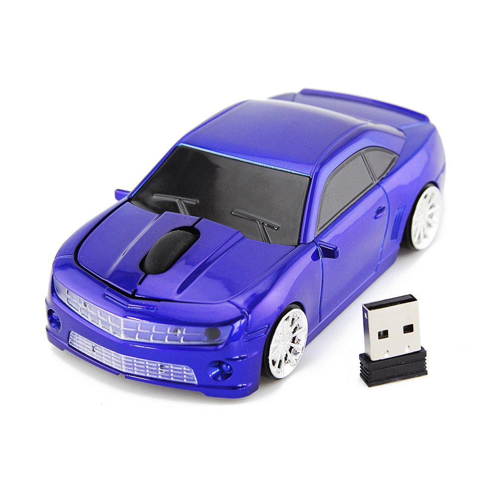 Wireless Optical Mouse for Chevrolet Camaro - Blue Gaming Mouse for PC & Laptop - Perfect for Sports Car Enthusiasts & Office Work