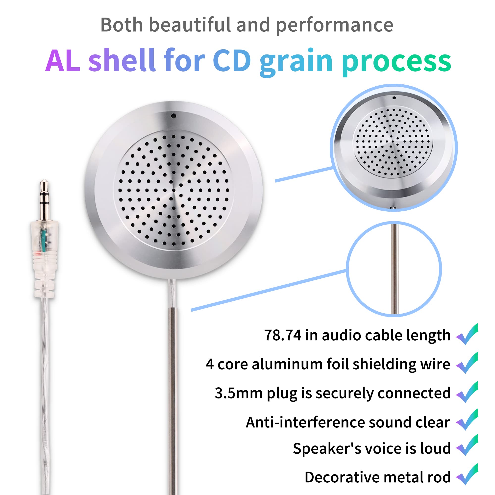 DESHUN Dual-Way Window Intercom System with Microphone & Speakers - Clear Communication Solution for Banks, Offices, Hospitals, Train Stations, Restaurants & Ticket Counters - Perfect for Secure Transactions & Customer Service