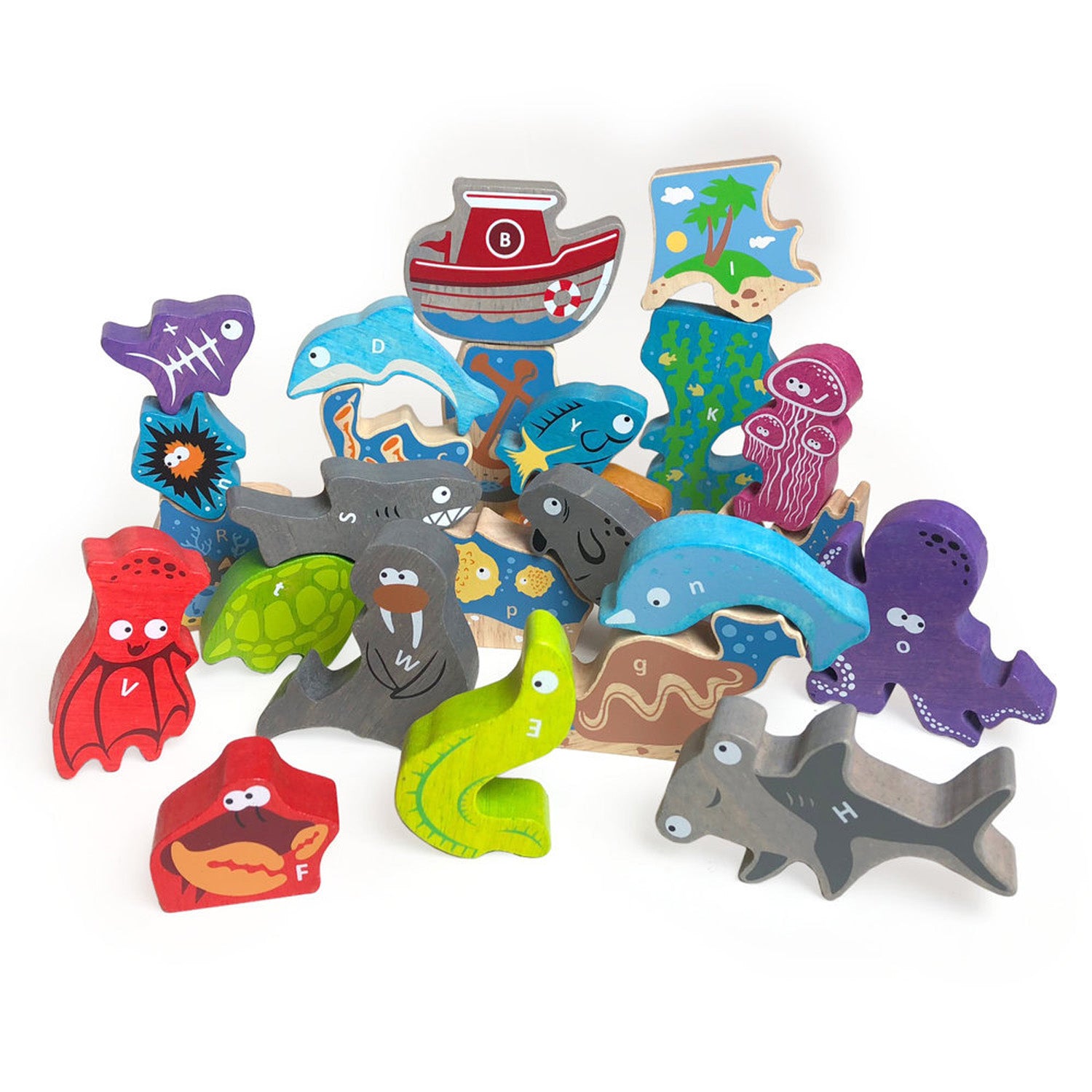 BeginAgain Ocean A To Z Puzzle - Educational Alphabet Wooden Toy for Kids, Perfect for Learning Letters & Marine Life - Great for Preschool, Classroom, and Home Playtime