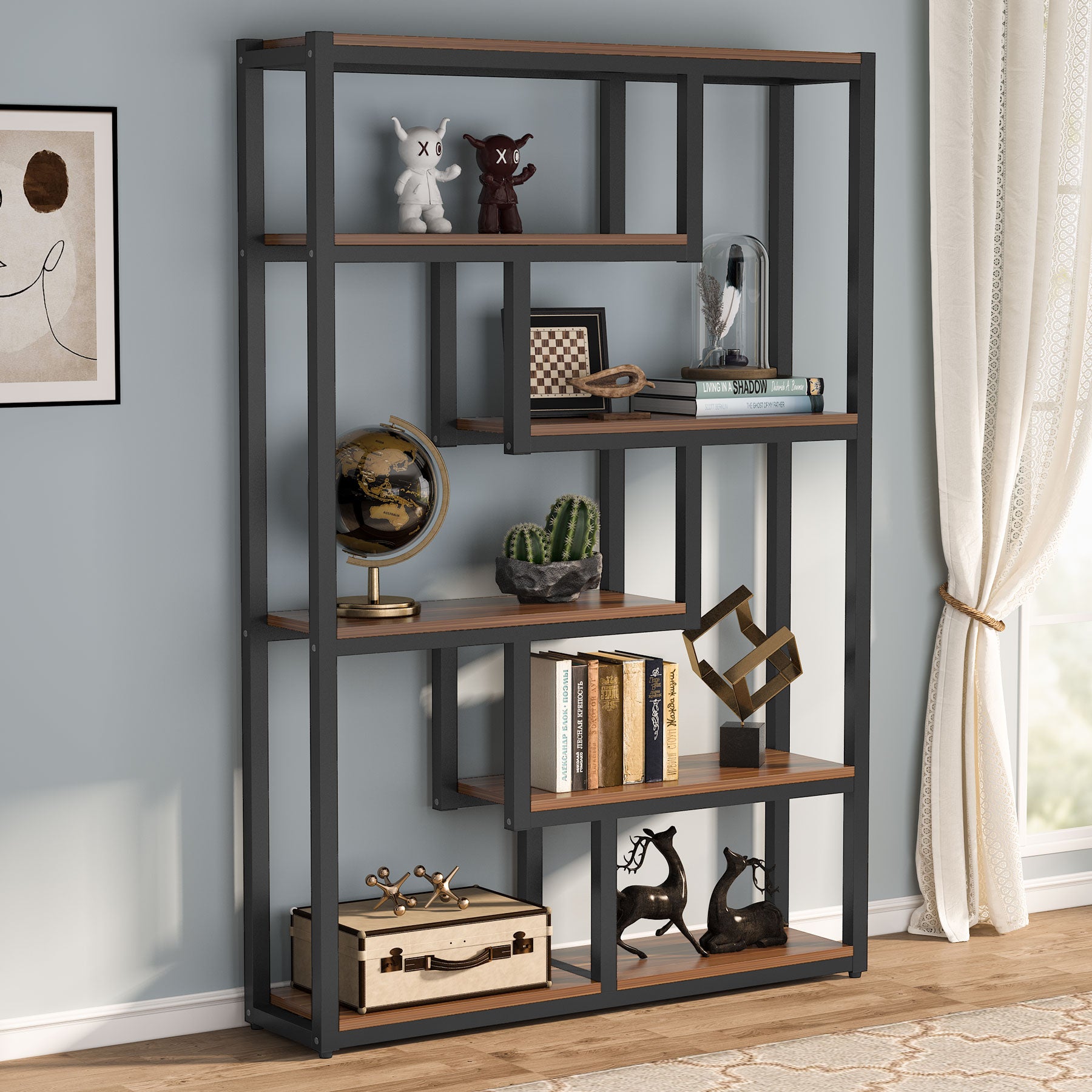 5-Tier Industrial Bookshelf - 69
