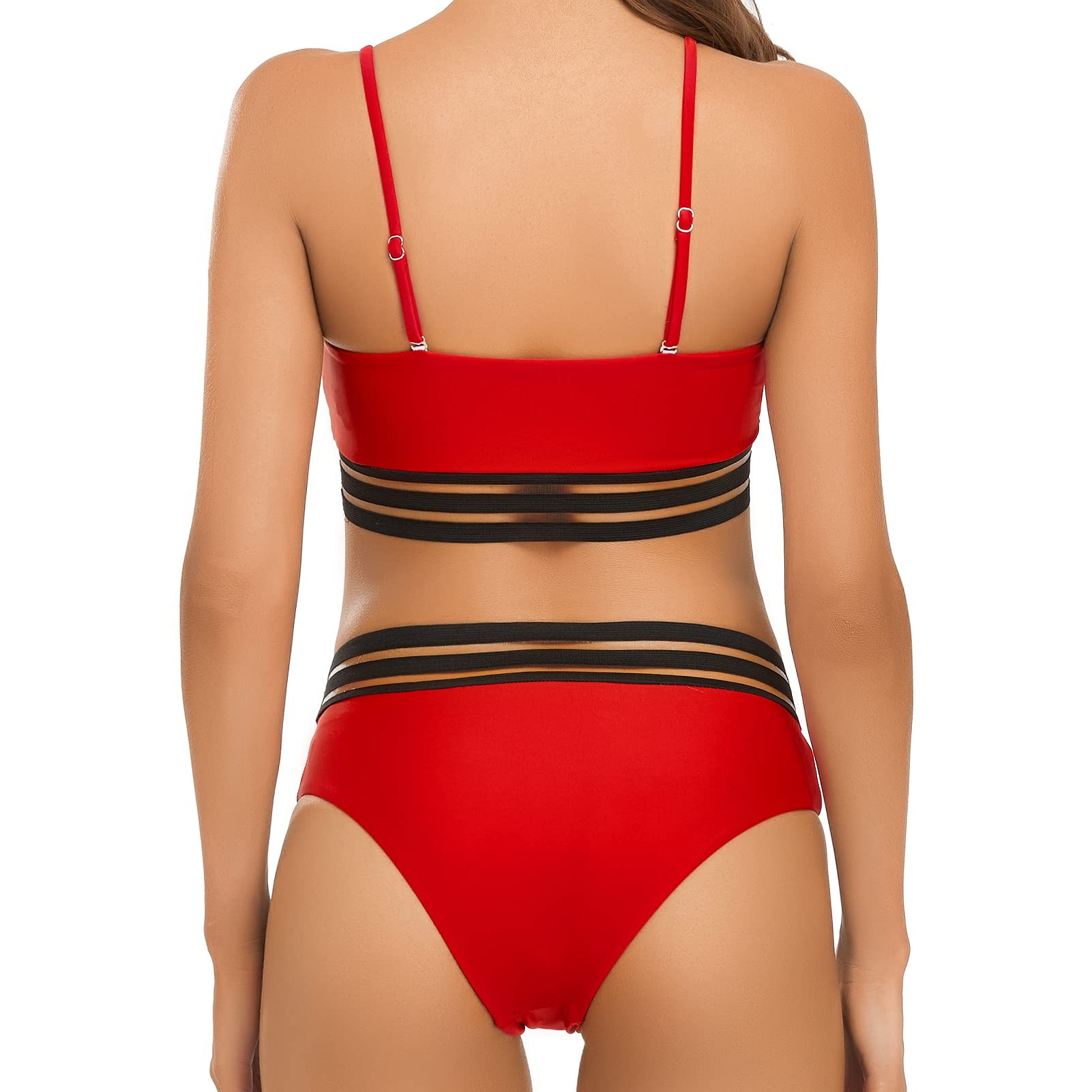 Edelqual Women's Two Piece Bikini Set - Tummy Control High Waisted Swimwear | Sexy Bathing Suit for Beach, Pool & Vacation | Plus Size Swimsuits for Women