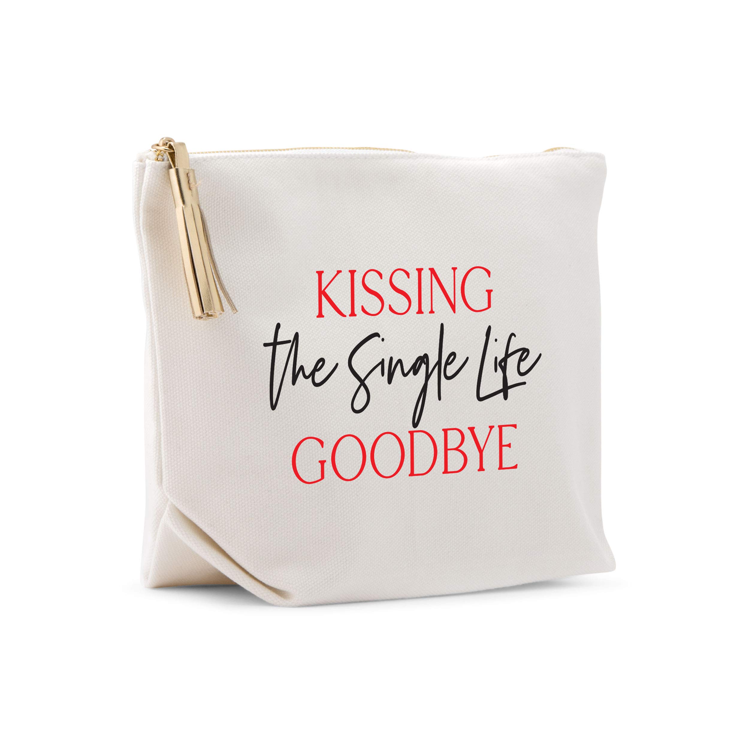 WEDDINGSTAR Large Personalized Canvas Makeup Bag for Brides - Pastel Pink Cosmetic Organizer | Perfect for Bridal Shower Gifts, Honeymoon Travel & Wedding Day Essentials