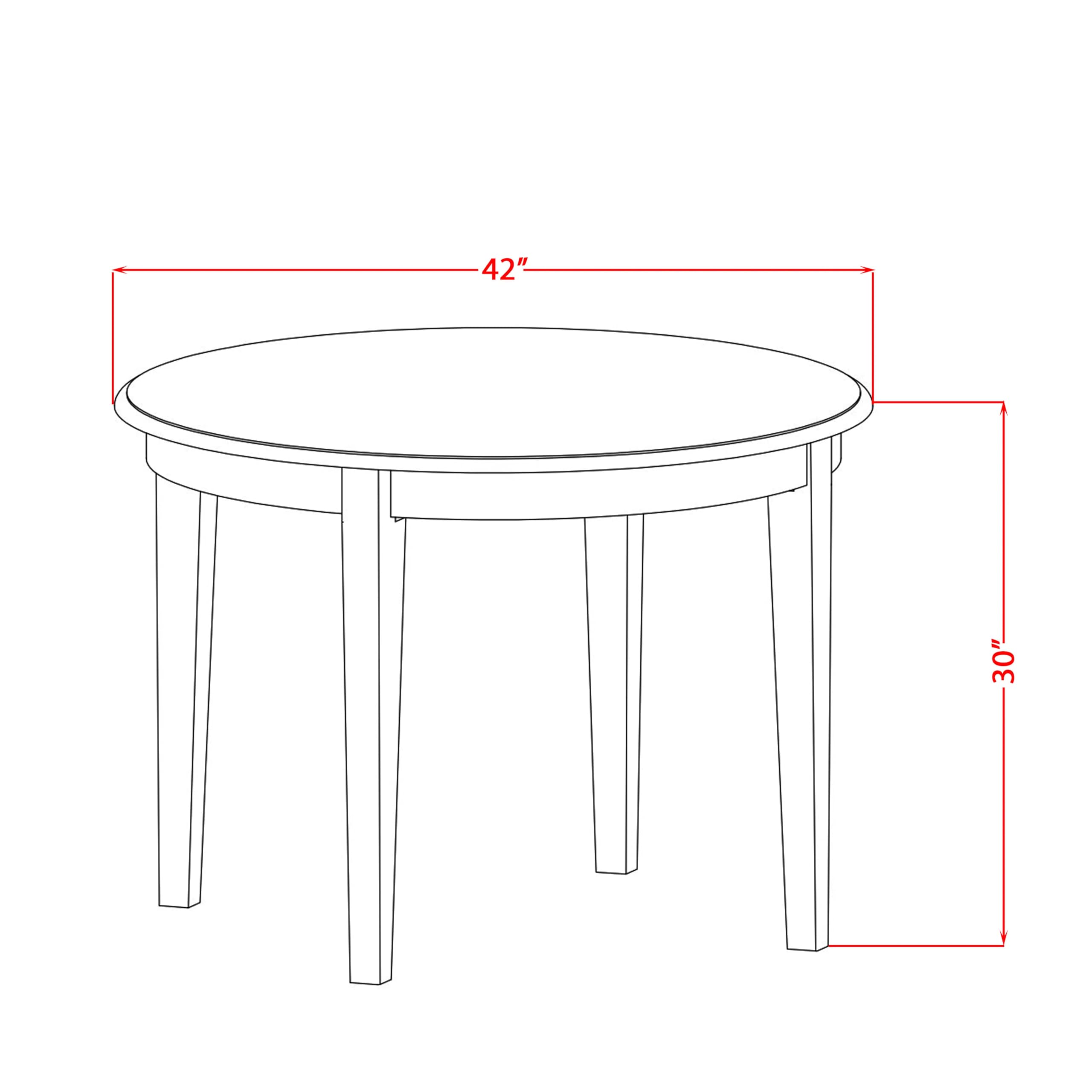East West Furniture BOAN3-CAP-LC 3-Piece Modern Dining Set - 42