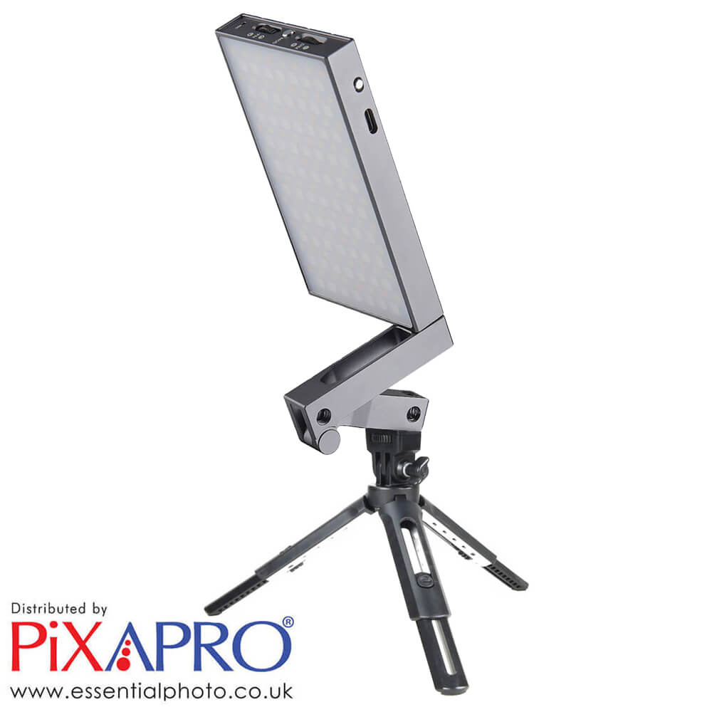 M1 RGB Mini LED Illuminator with Stand - Adjustable Lighting for Photography, Gaming & Streaming (Grey) - Perfect for Content Creators & PC Setup