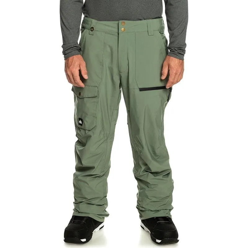 Quiksilver Men's Snow Utility Pants - Olive Green | Waterproof Snowboard & Ski Pants for Winter Sports & Outdoor Activities