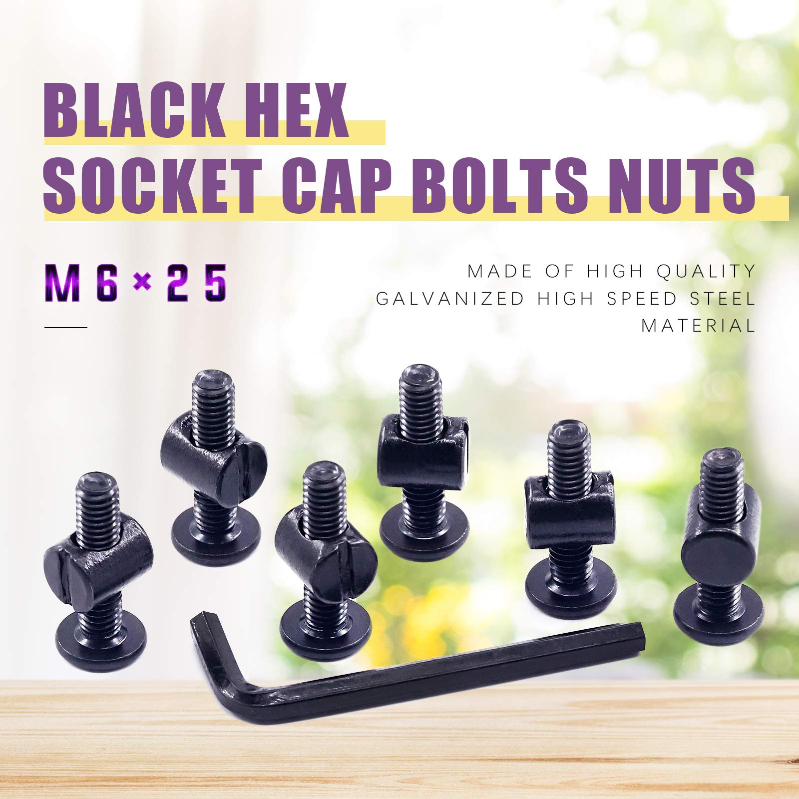 Swpeet 25Pcs M6x25mm Crib Screws with Allen Wrench - for Baby Beds & Furniture Assembly